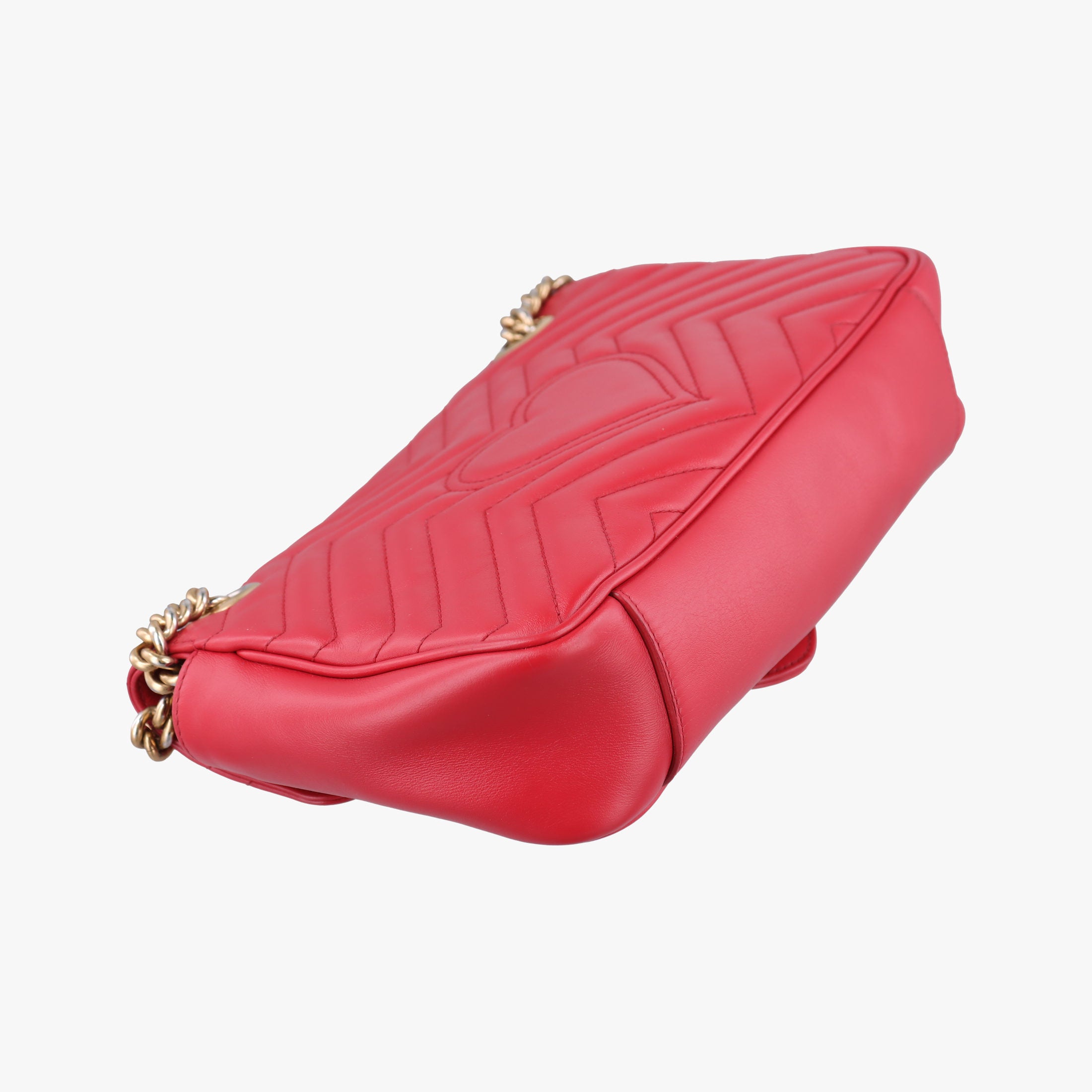 Pre-owned Gucci GG Marmont Red Leather 443497 shoulderbag | stylenewstar