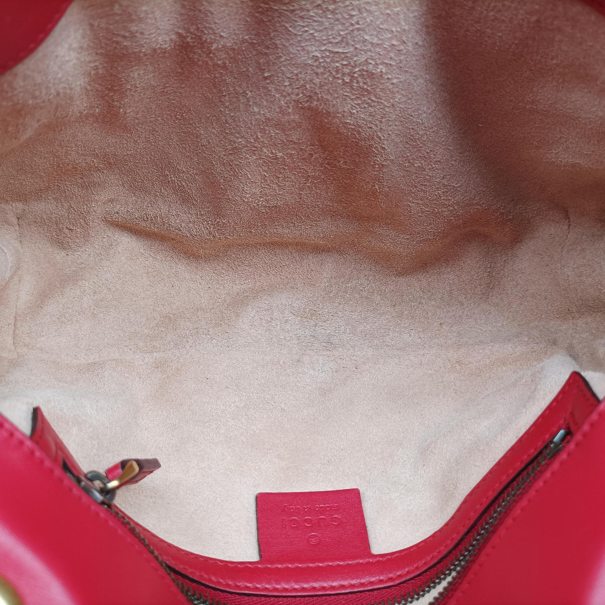 Pre-owned Gucci GG Marmont Red Leather 443497 shoulderbag | stylenewstar