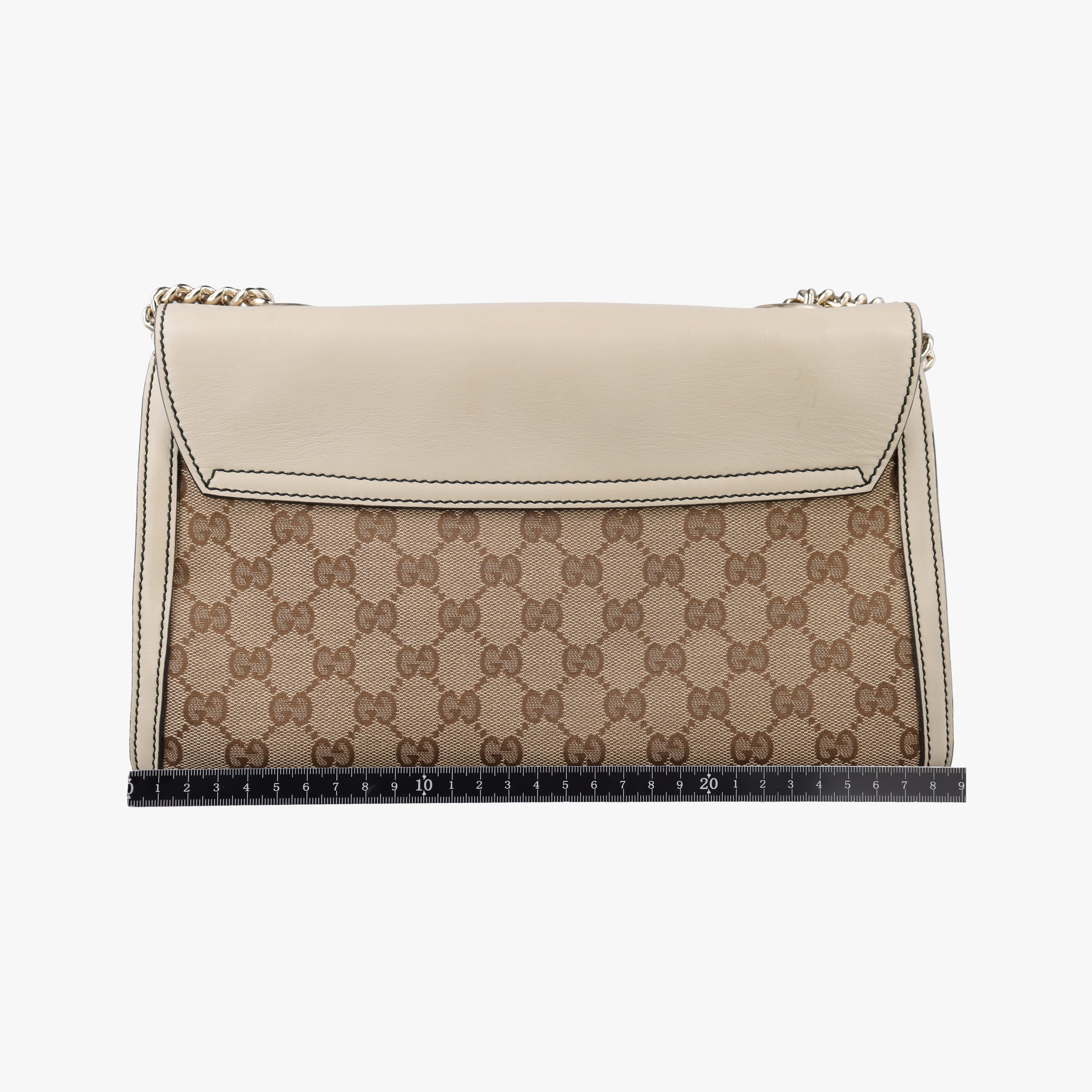 Pre-owned Gucci Emily white x beige canvas×leather 295402 shoulderbag | stylenewstar