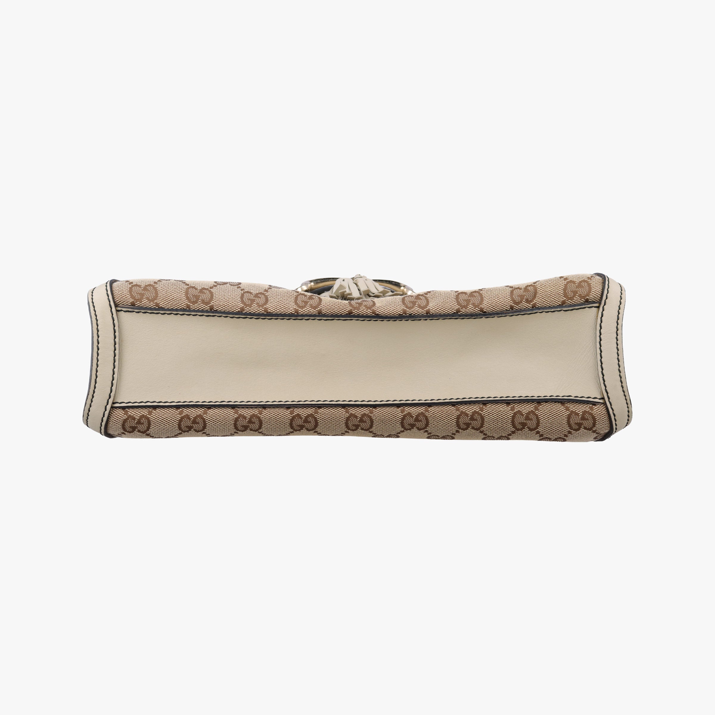 Pre-owned Gucci Emily white x beige canvas×leather 295402 shoulderbag | stylenewstar