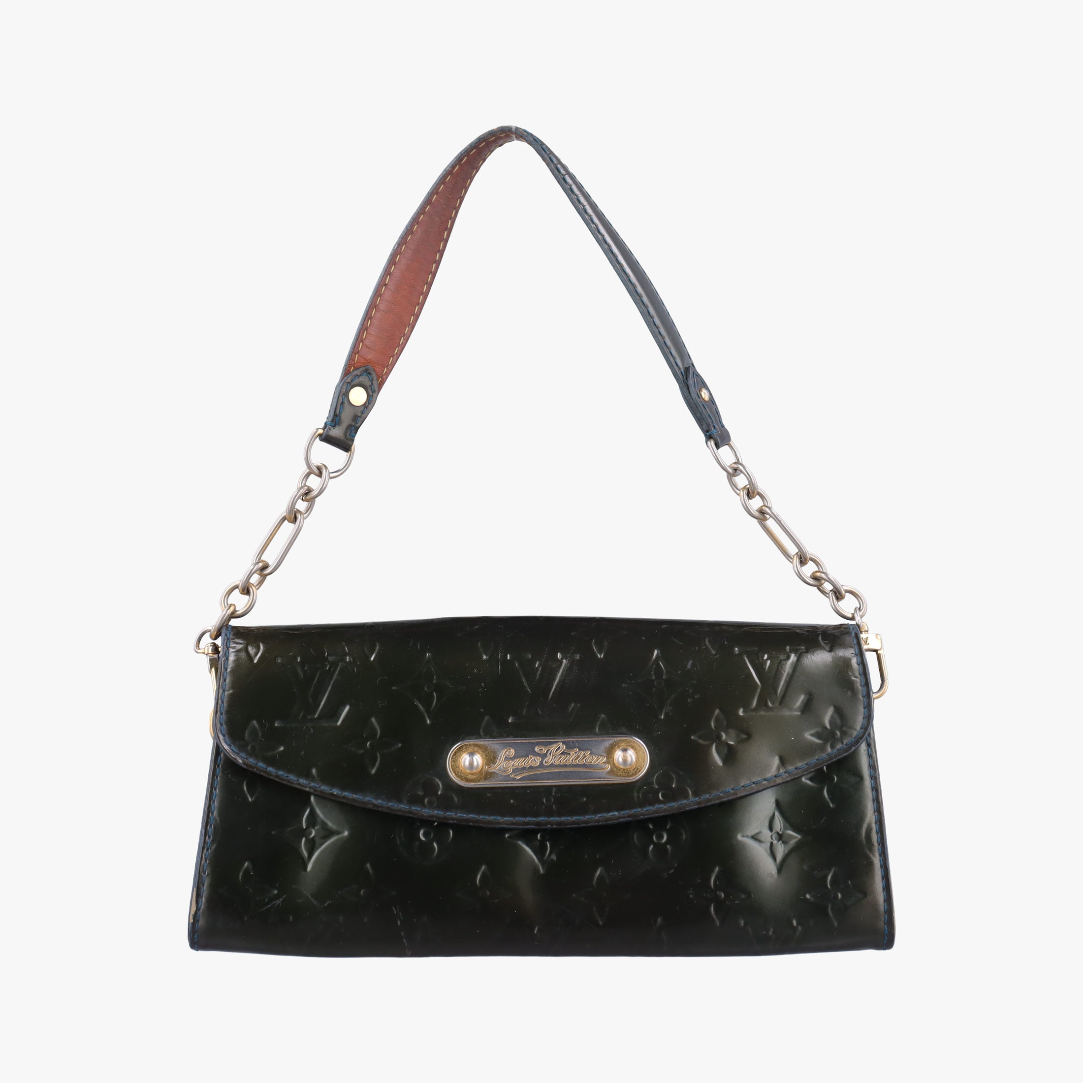 Secondhand Louis Vuitton Sunset Boulevard Green Vernis M93542 handbag | stylenewstar
