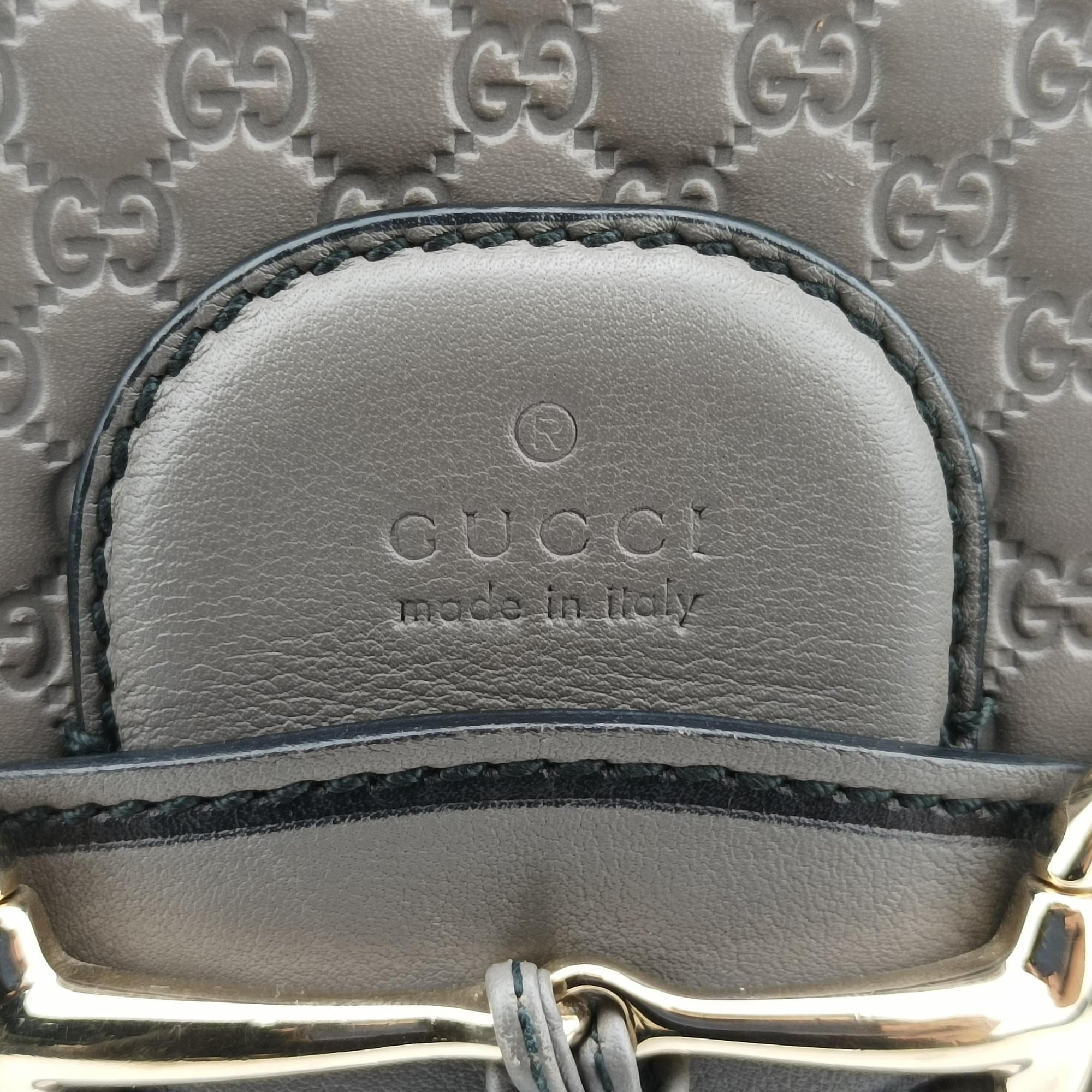 Pre-owned Gucci Emily Grey Leather 449635 shoulderbag | stylenewstar