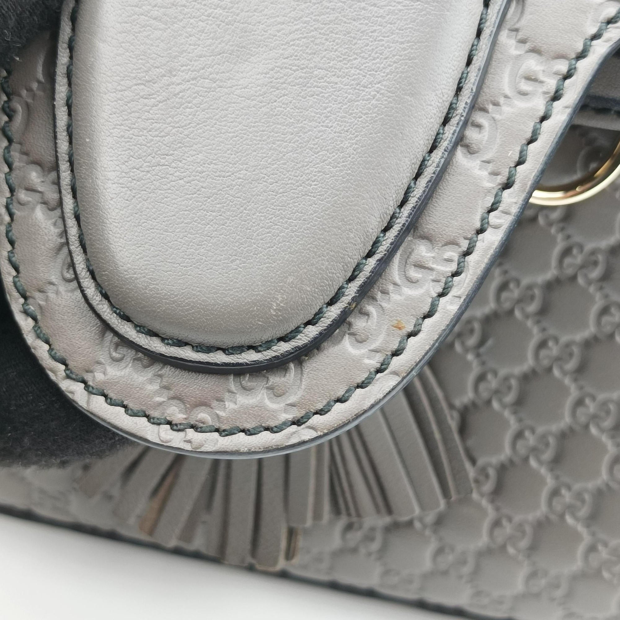 Pre-owned Gucci Emily Grey Leather 449635 shoulderbag | stylenewstar