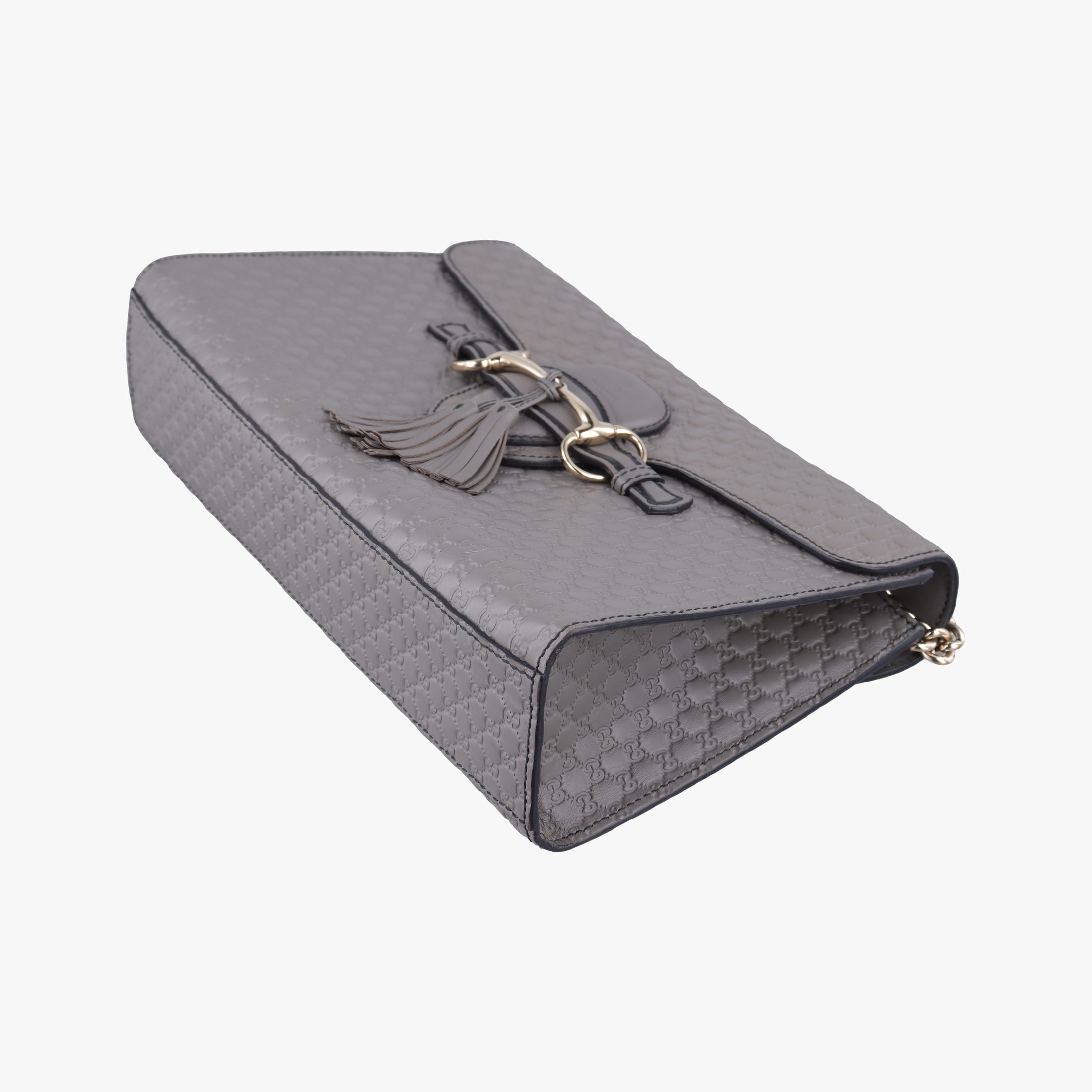 Pre-owned Gucci Emily Grey Leather 449635 shoulderbag | stylenewstar