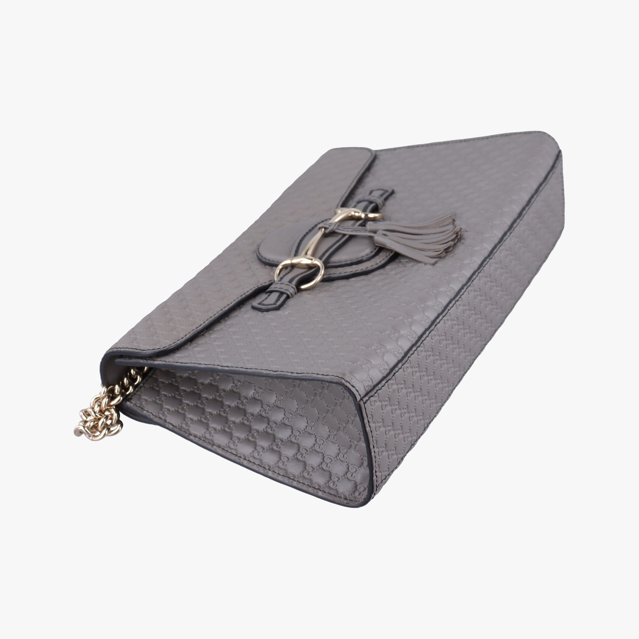 Pre-owned Gucci Emily Grey Leather 449635 shoulderbag | stylenewstar