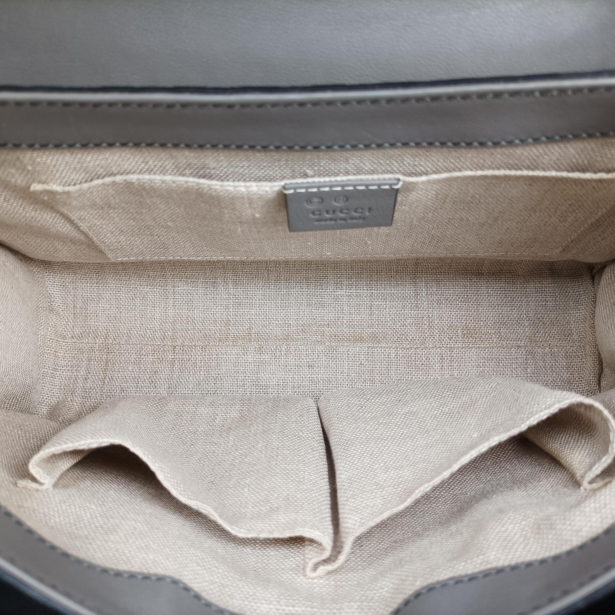Pre-owned Gucci Emily Grey Leather 449635 shoulderbag | stylenewstar