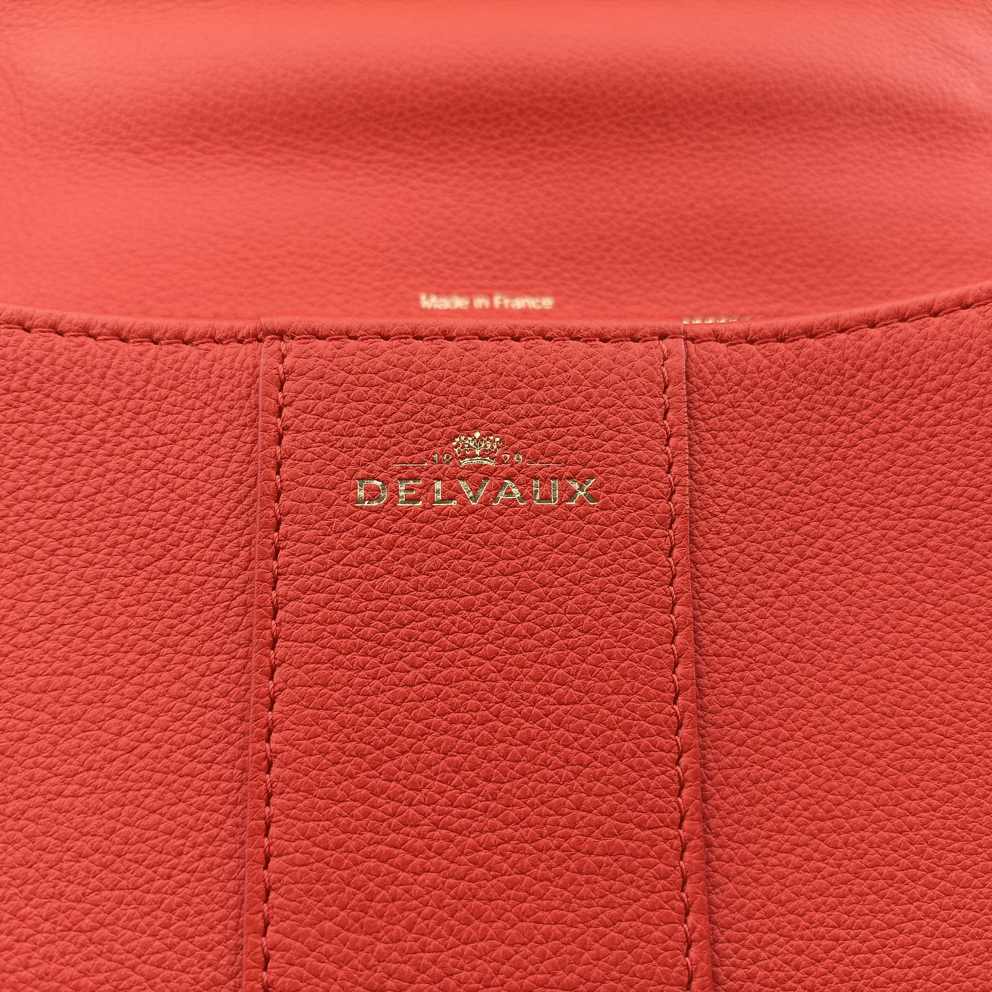 Pre-owned Delvaux Brillon MM Orange leather  shoulderbag | stylenewstar