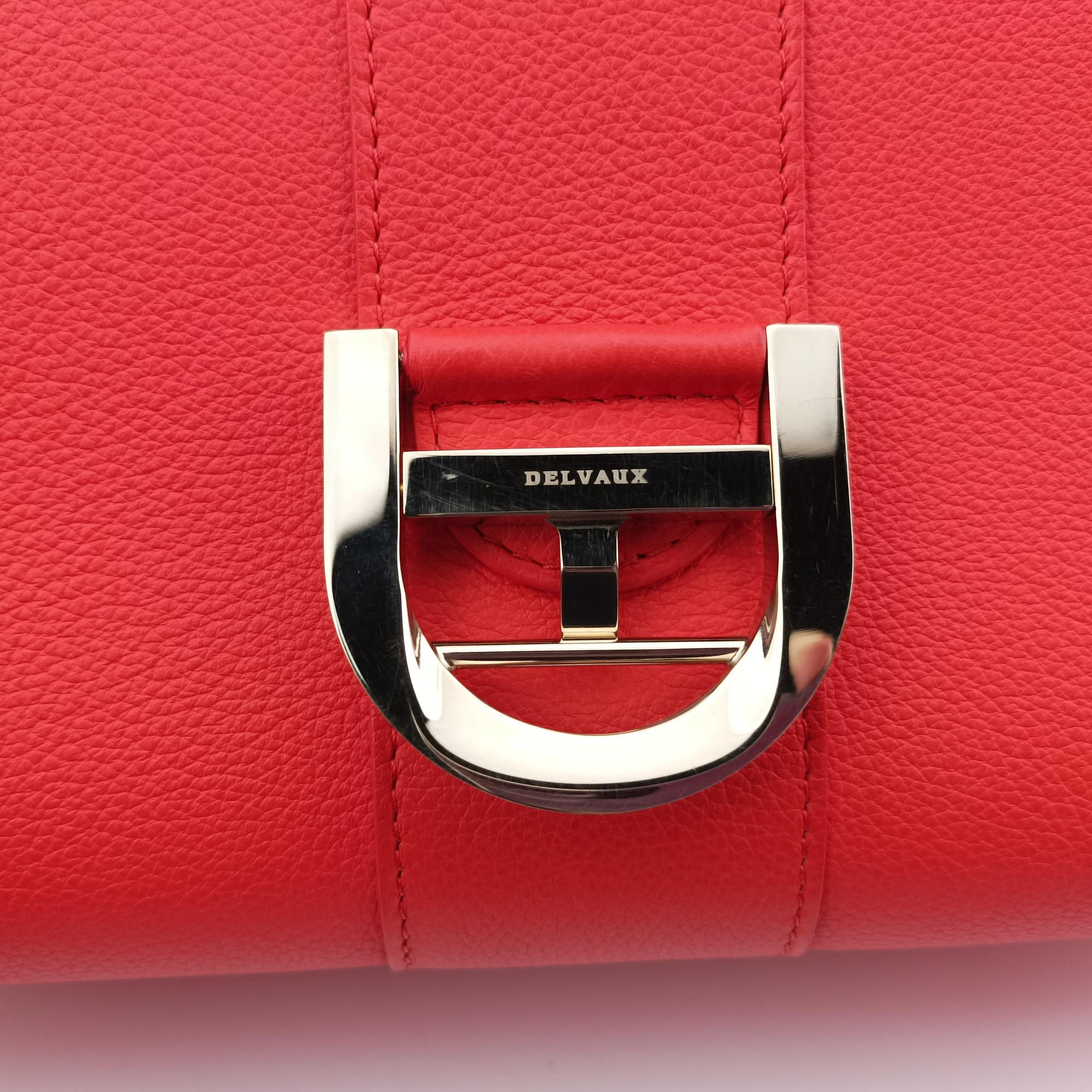 Pre-owned Delvaux Brillon MM Orange leather  shoulderbag | stylenewstar