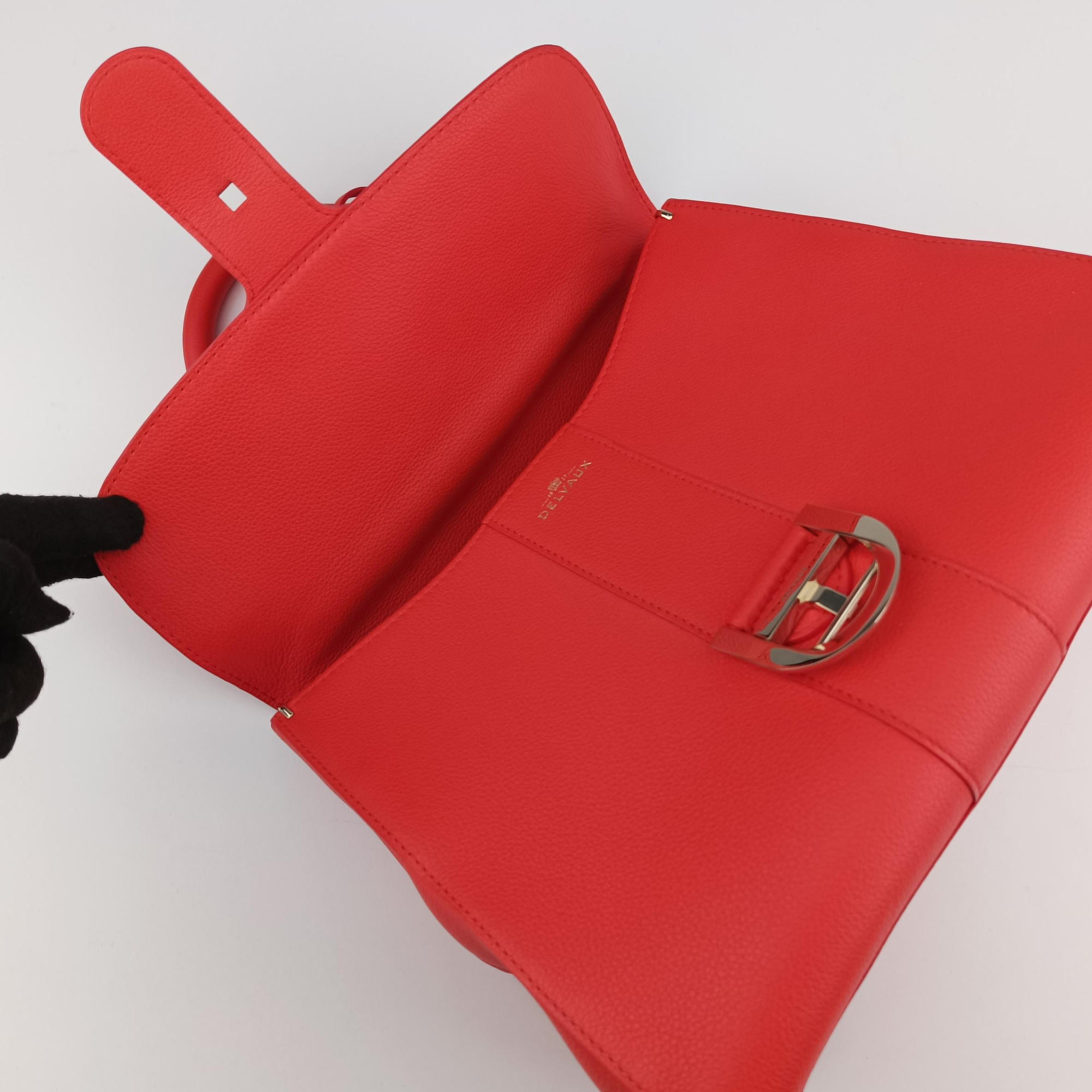 Pre-owned Delvaux Brillon MM Orange leather  shoulderbag | stylenewstar