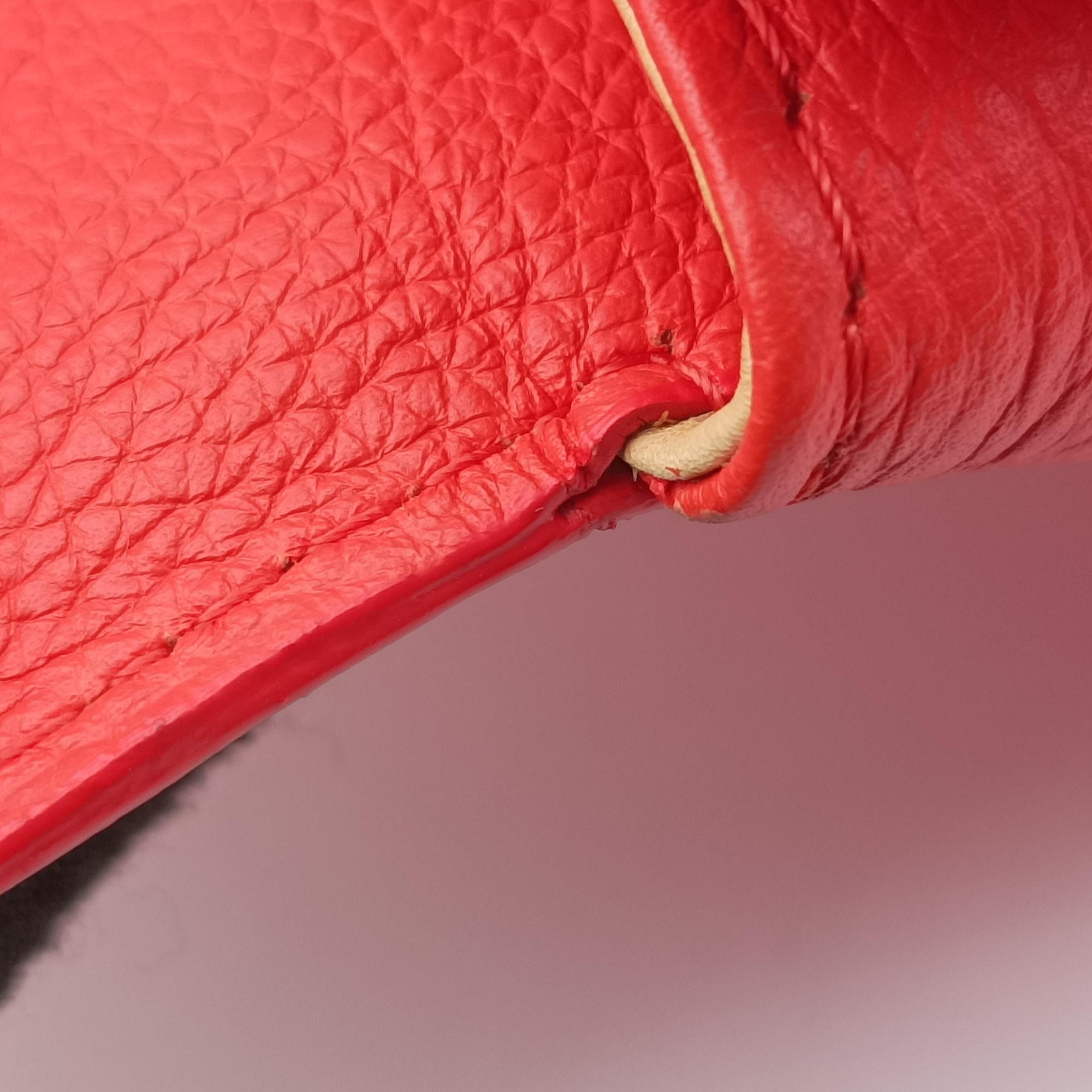 Pre-owned Delvaux Brillon MM Orange leather  shoulderbag | stylenewstar
