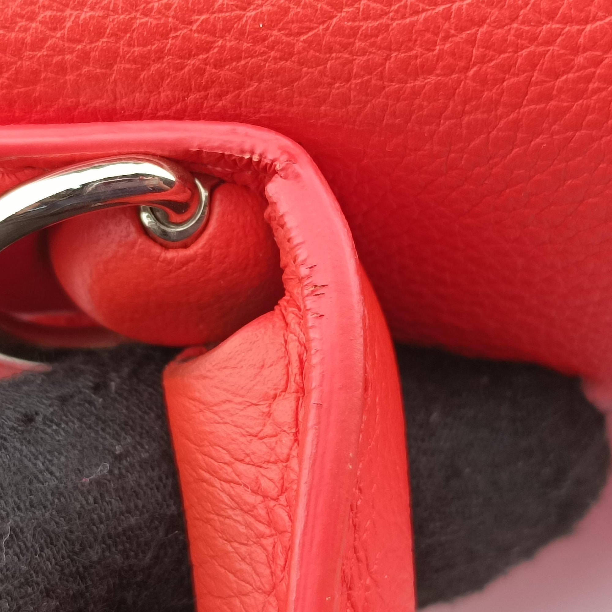 Pre-owned Delvaux Brillon MM Orange leather  shoulderbag | stylenewstar