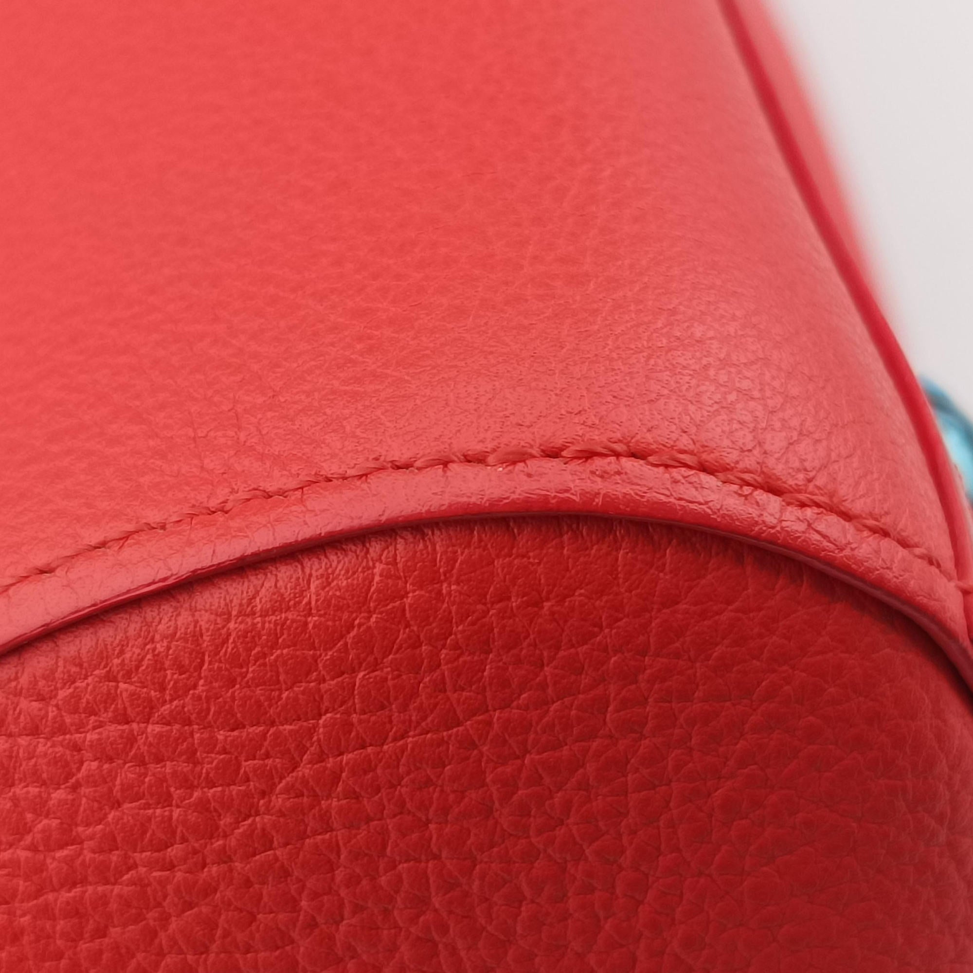 Pre-owned Delvaux Brillon MM Orange leather  shoulderbag | stylenewstar