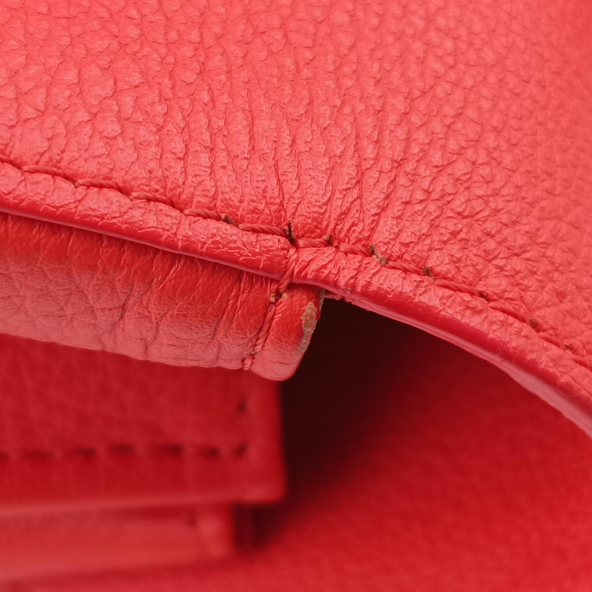 Pre-owned Delvaux Brillon MM Orange leather  shoulderbag | stylenewstar