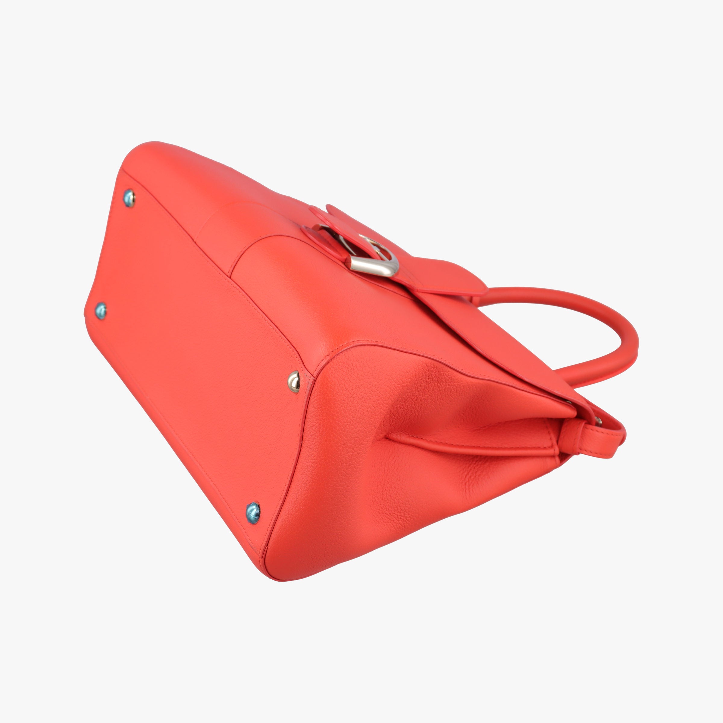 Pre-owned Delvaux Brillon MM Orange leather  shoulderbag | stylenewstar