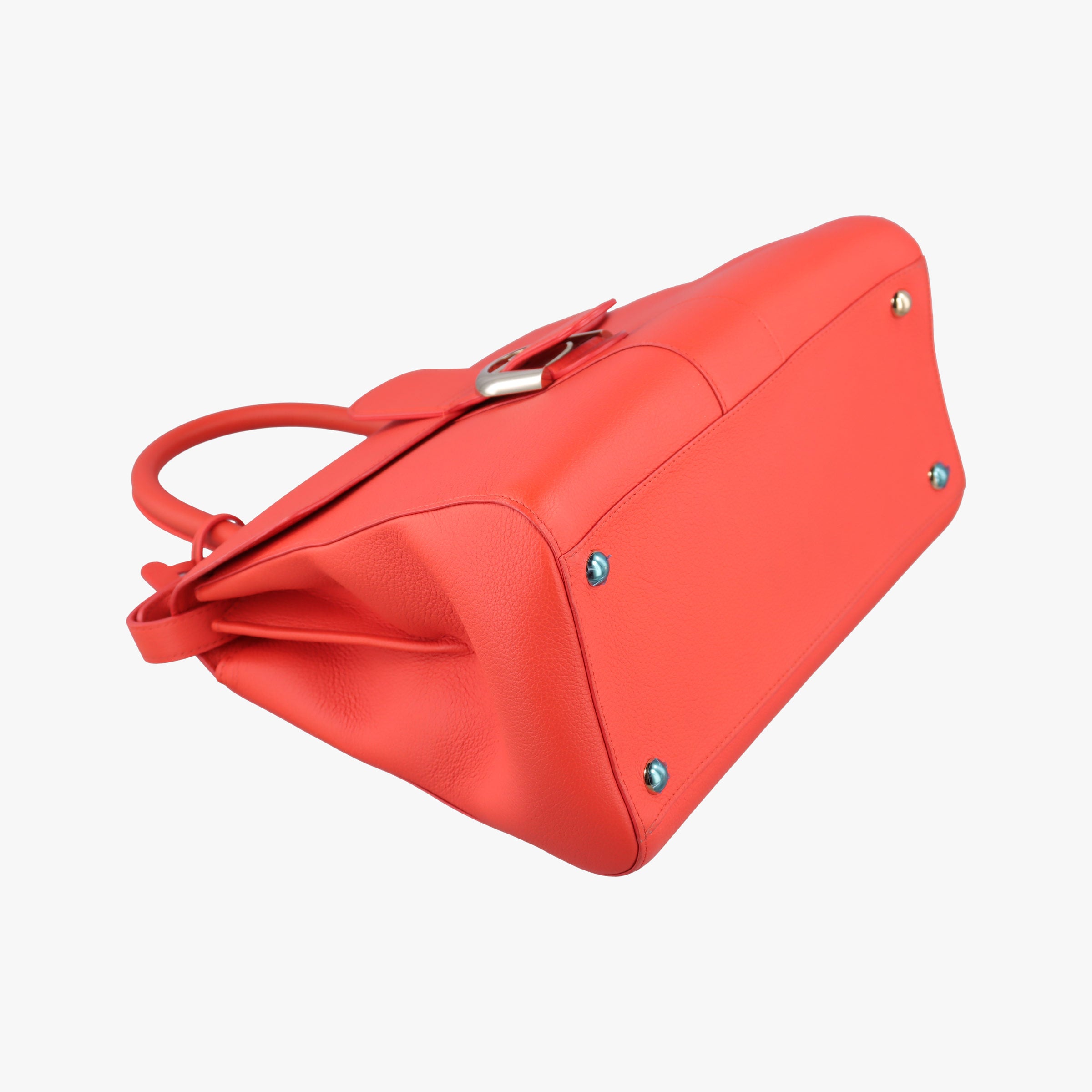Pre-owned Delvaux Brillon MM Orange leather  shoulderbag | stylenewstar