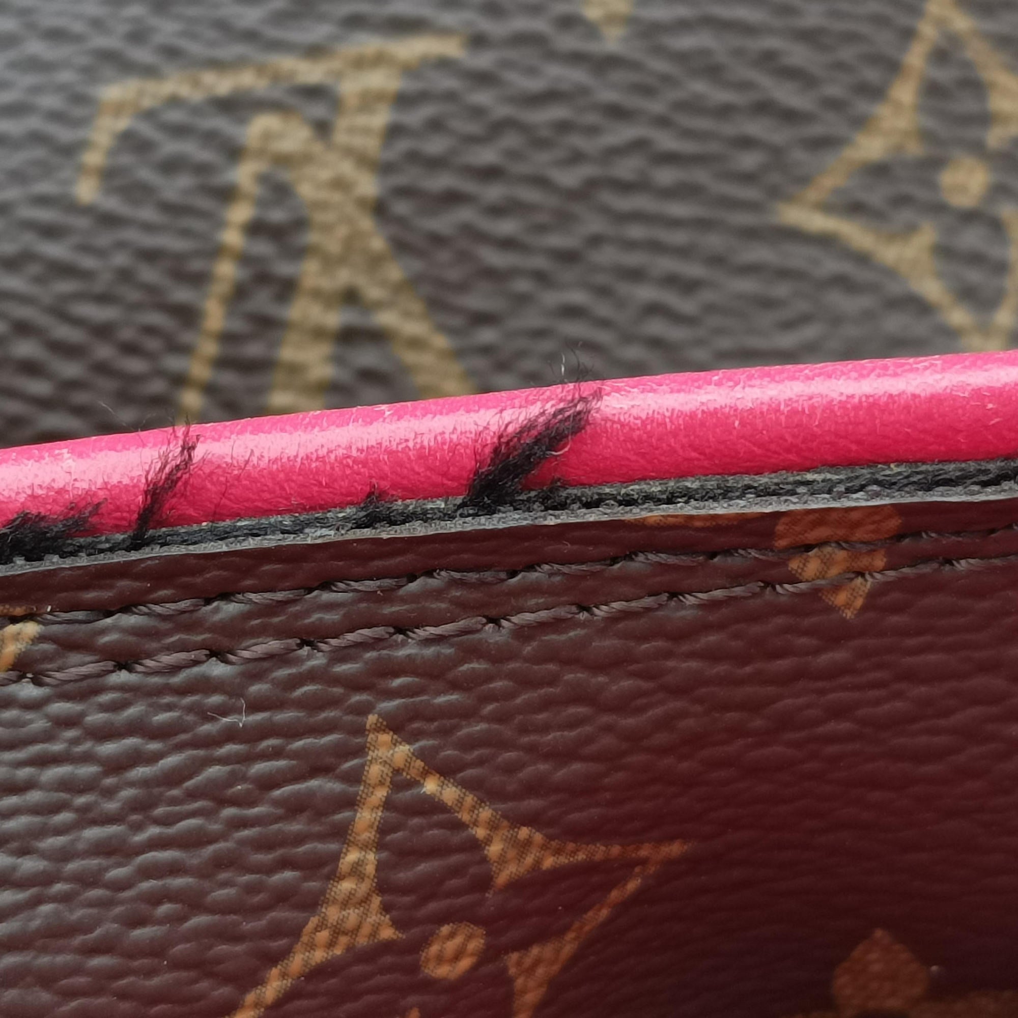 Pre-owned Louis Vuitton PALLAS brown×CERISE Monogram Canvas×calf leather M41175 shoulderbag | stylenewstar