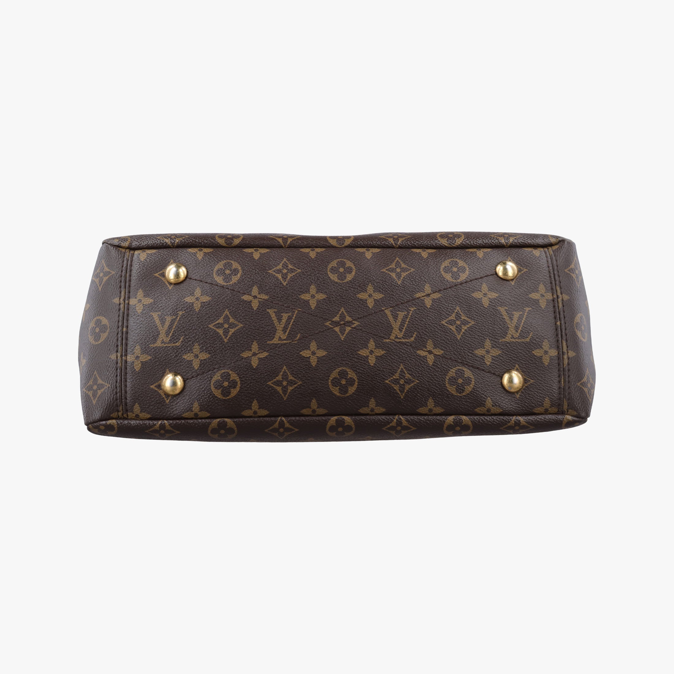 Pre-owned Louis Vuitton PALLAS brown×CERISE Monogram Canvas×calf leather M41175 shoulderbag | stylenewstar