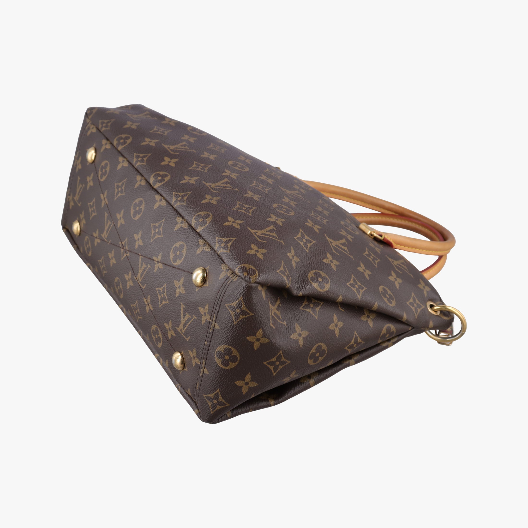 Pre-owned Louis Vuitton PALLAS brown×CERISE Monogram Canvas×calf leather M41175 shoulderbag | stylenewstar