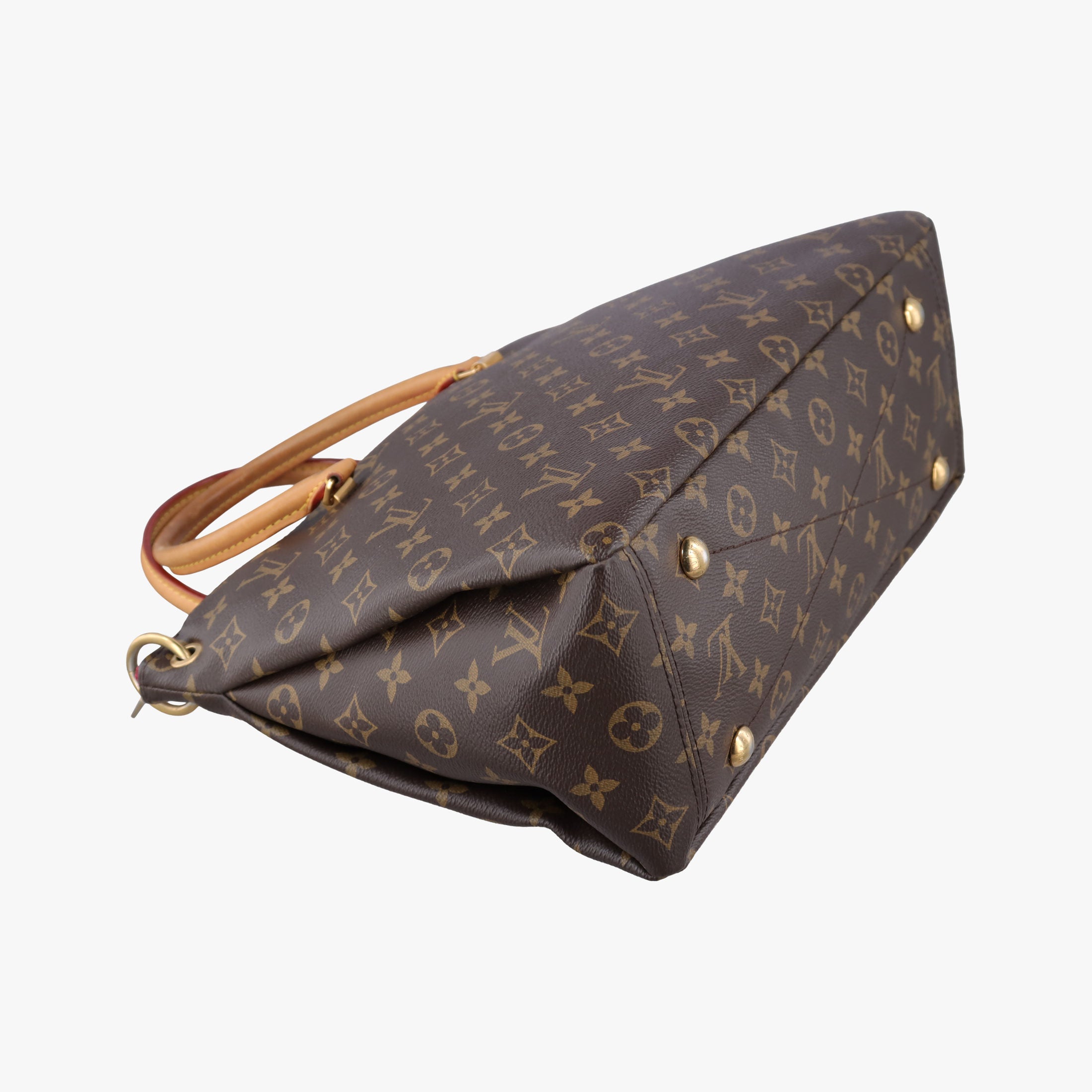 Pre-owned Louis Vuitton PALLAS brown×CERISE Monogram Canvas×calf leather M41175 shoulderbag | stylenewstar