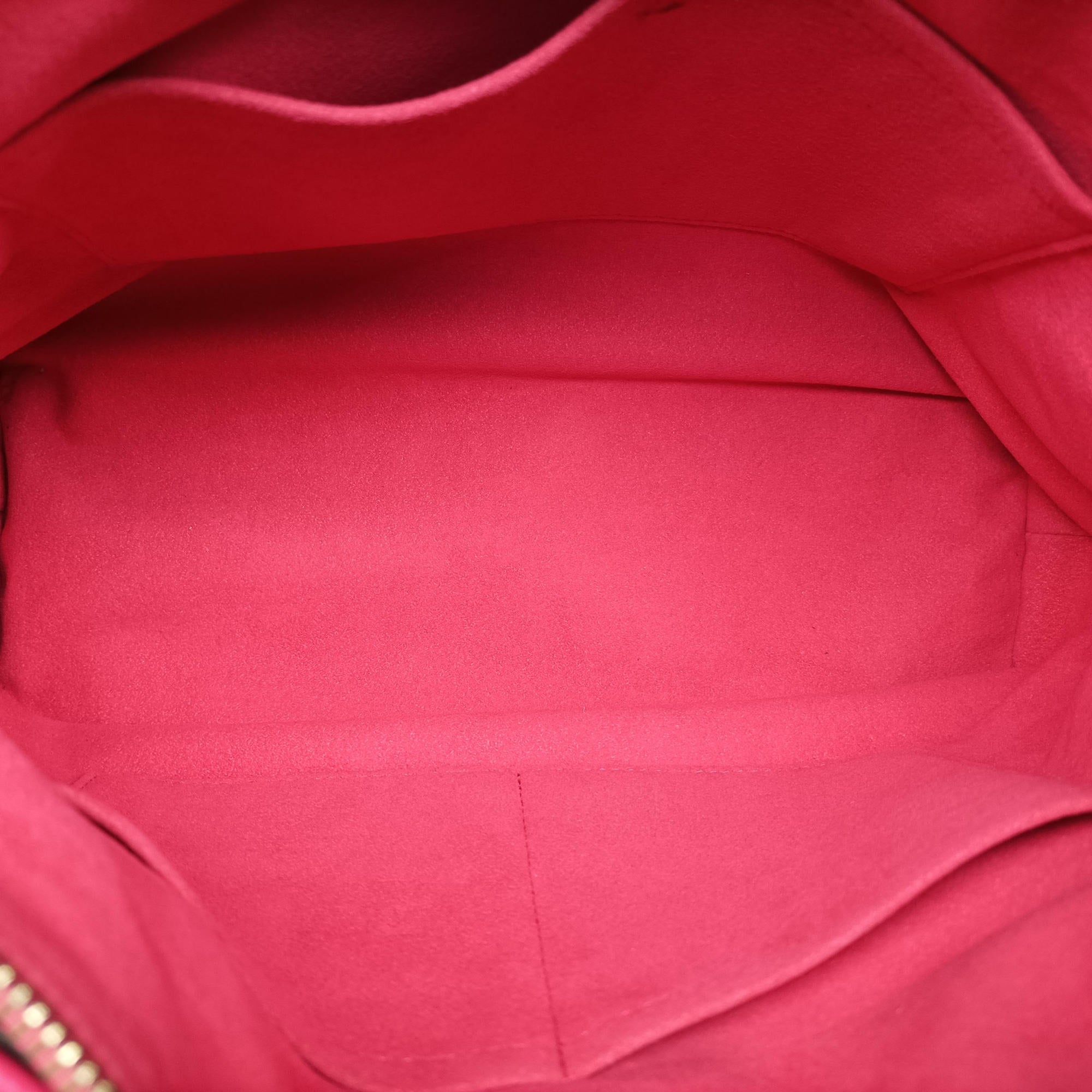 Pre-owned Louis Vuitton PALLAS brown×CERISE Monogram Canvas×calf leather M41175 shoulderbag | stylenewstar