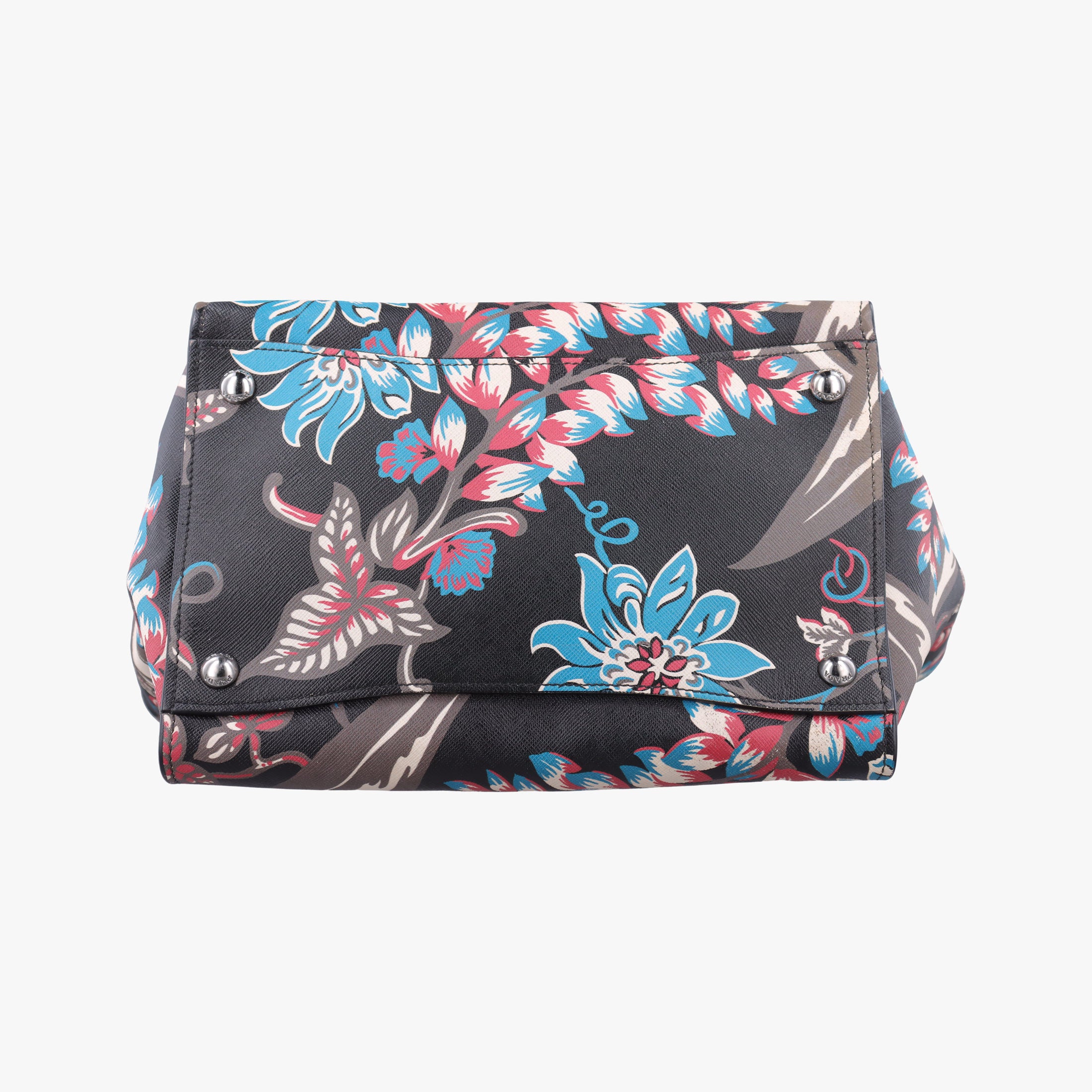 Pre-owned Prada Galleria Floral Print Multicolour SAFFIANO Leather BN2274 shoulderbag | stylenewstar