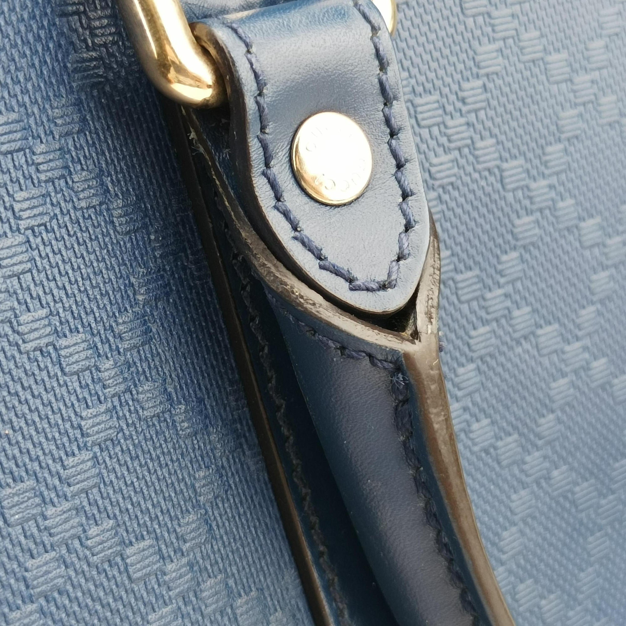 Pre-owned Gucci Diamante Navy Leather 344357 shoulderbag | stylenewstar