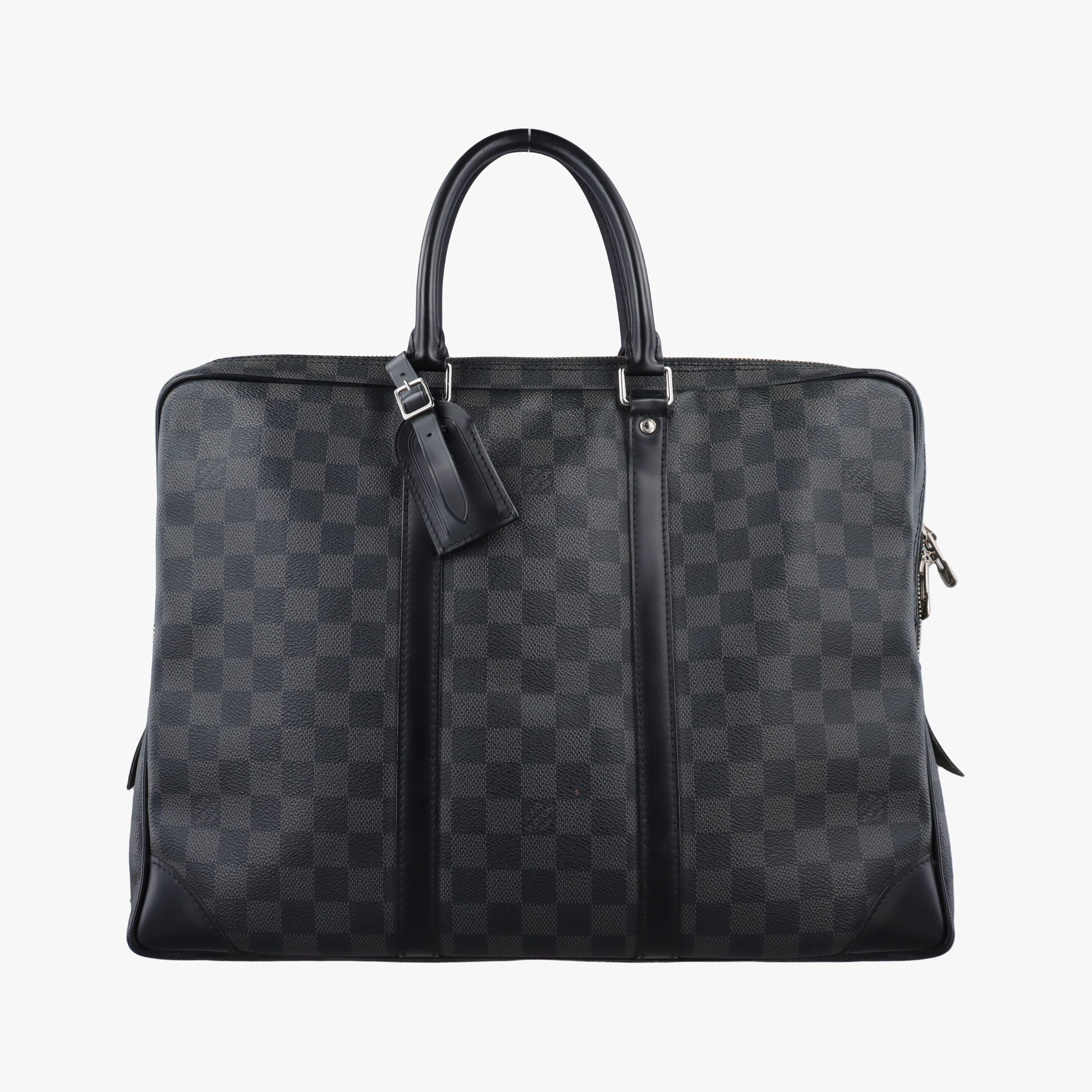 Pre-owned Louis Vuitton Porte Documents Voyage Noir Damier Graphite N41125 handbag | stylenewstar