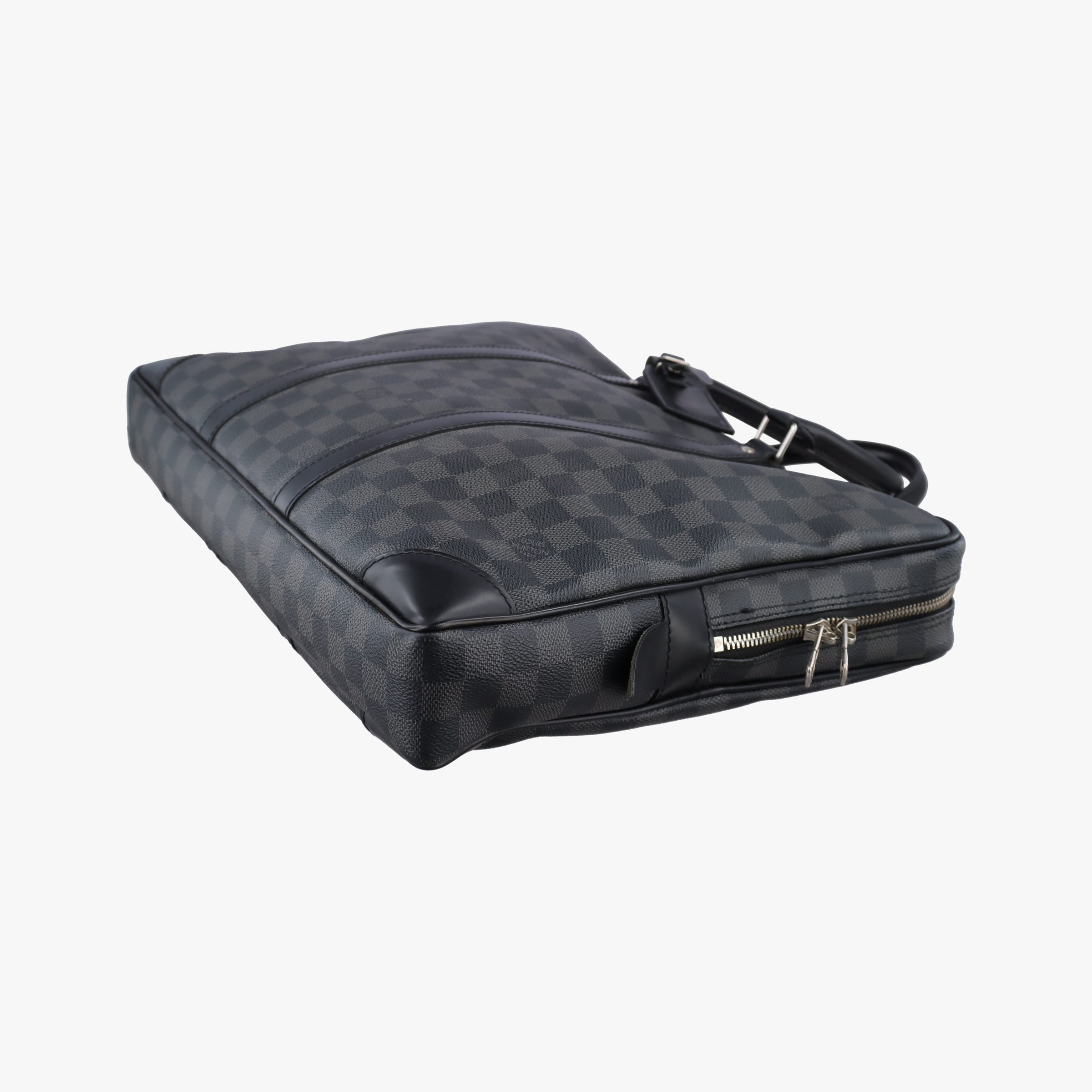 Pre-owned Louis Vuitton Porte Documents Voyage Noir Damier Graphite N41125 handbag | stylenewstar