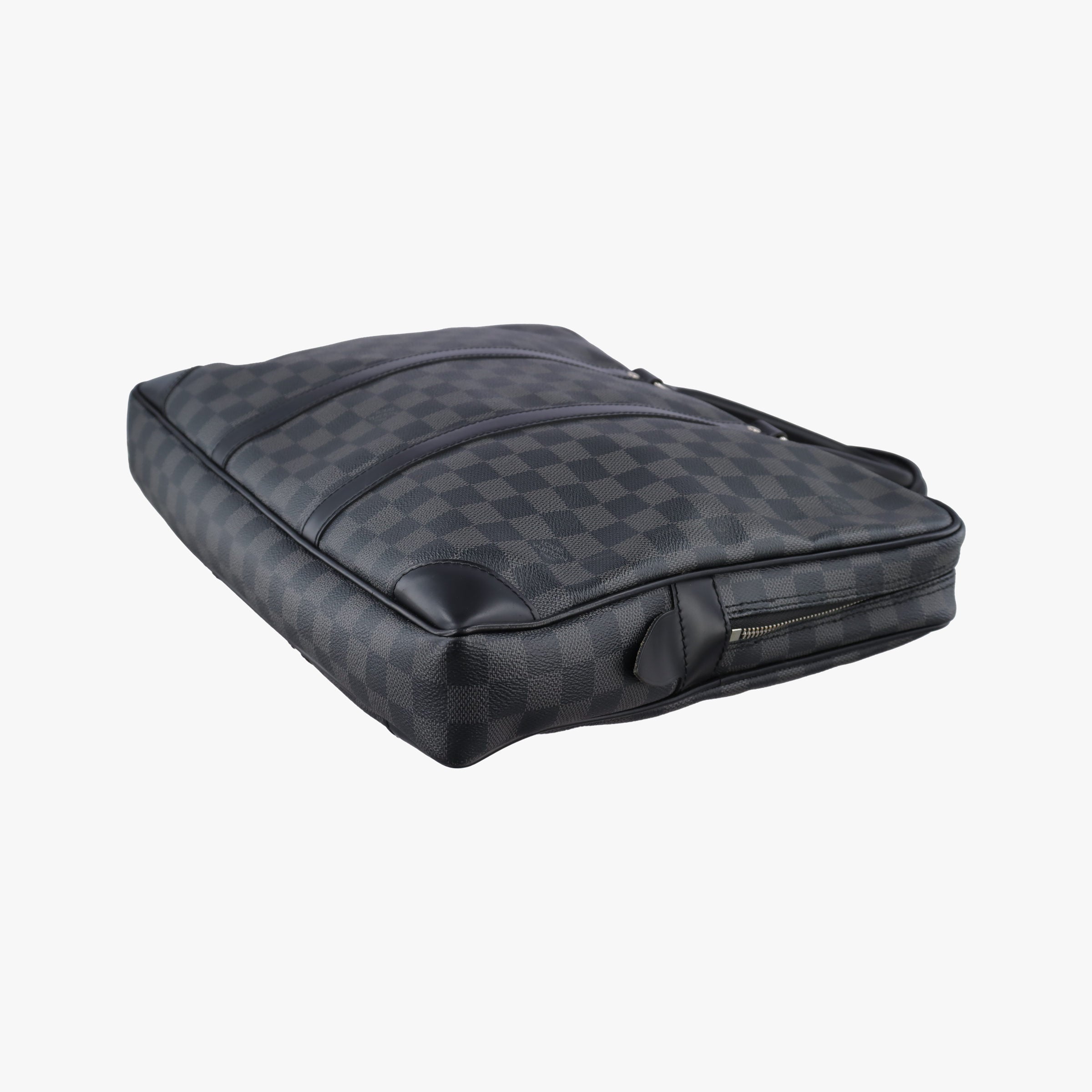 Pre-owned Louis Vuitton Porte Documents Voyage Noir Damier Graphite N41125 handbag | stylenewstar