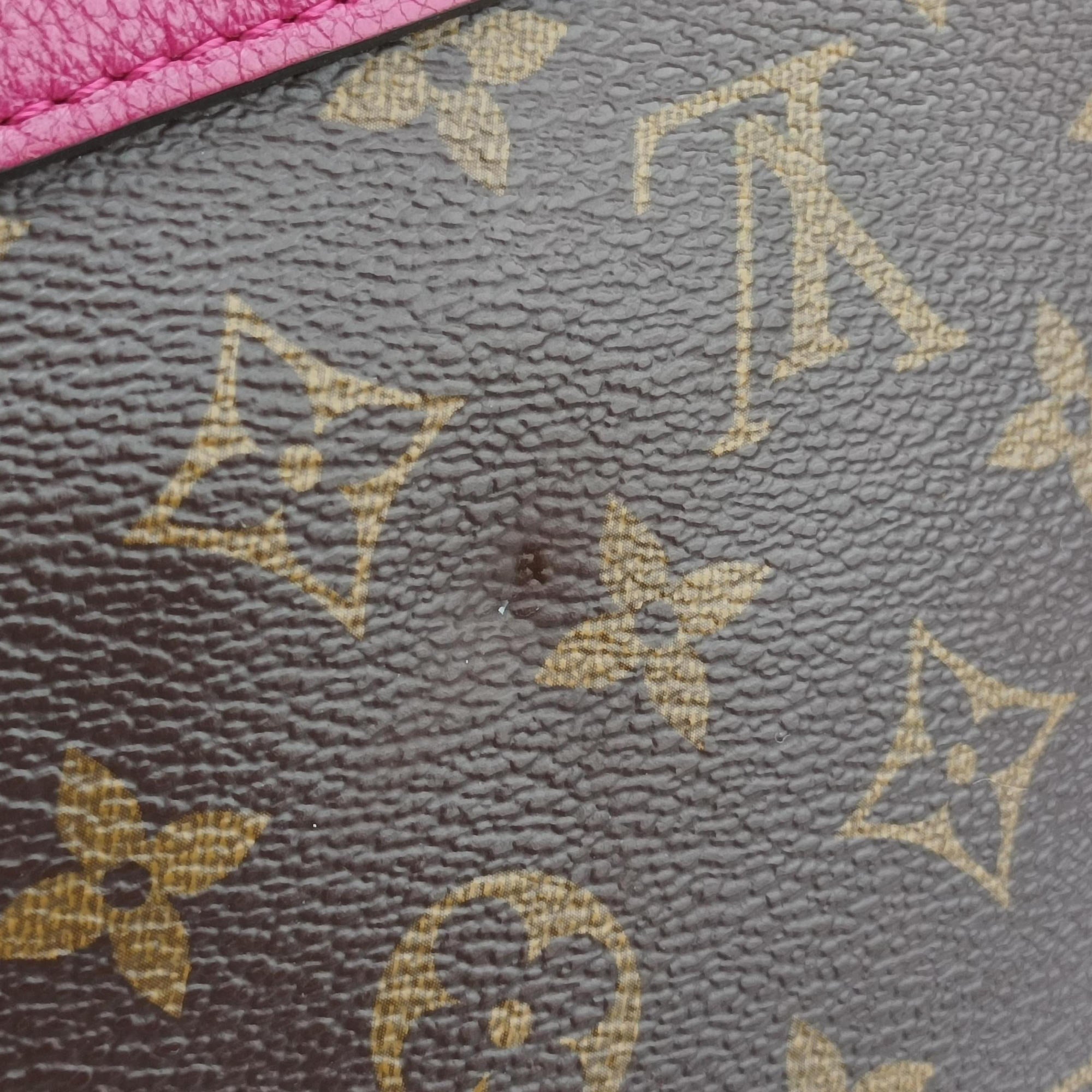 Pre-owned Louis Vuitton PALLAS chain brown×Aurore Monogram Canvas×calf leather M41200 shoulderbag | stylenewstar