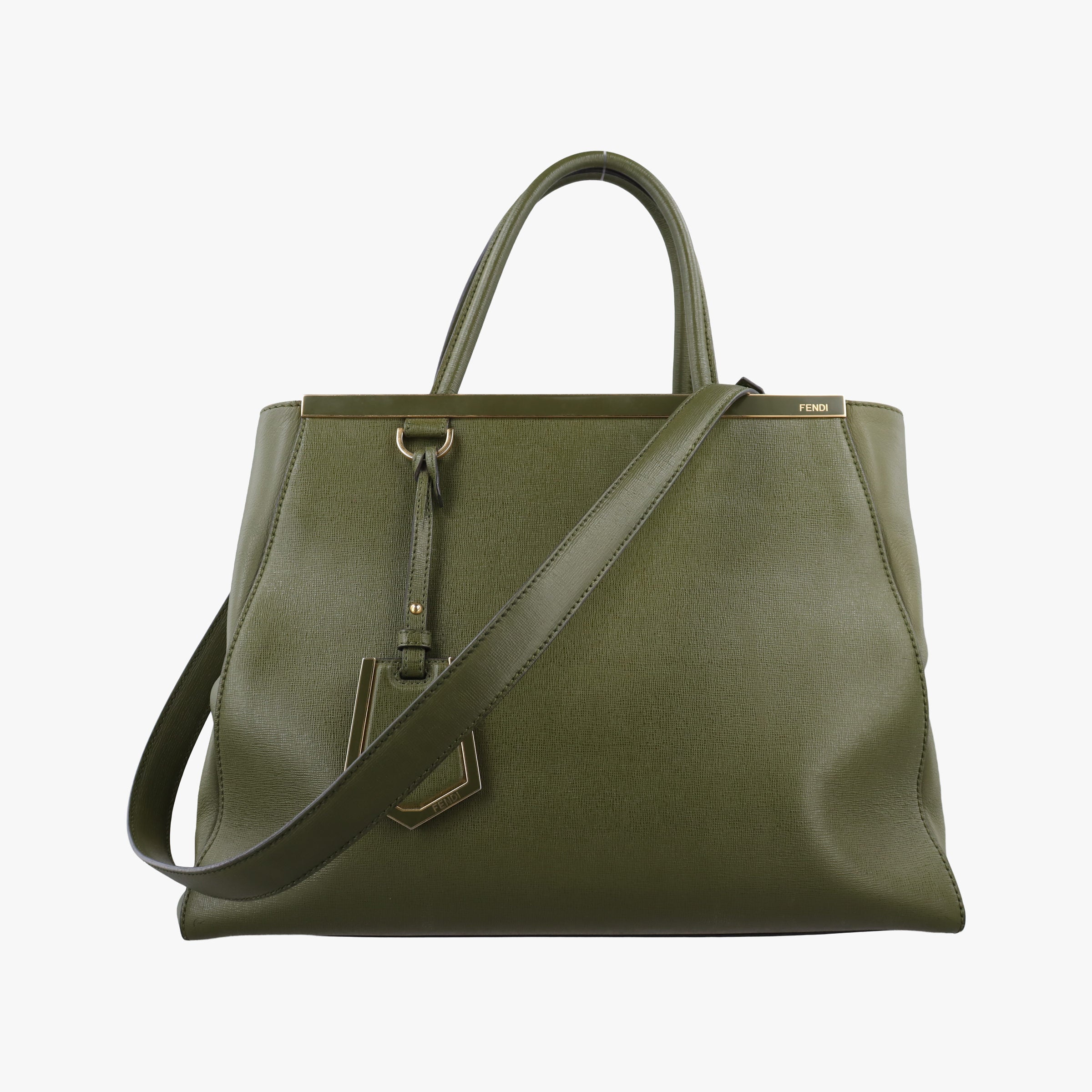 Vintage Fendi Petite 2 JOURS Green Leather 8BH250 shoulderbag | stylenewstar