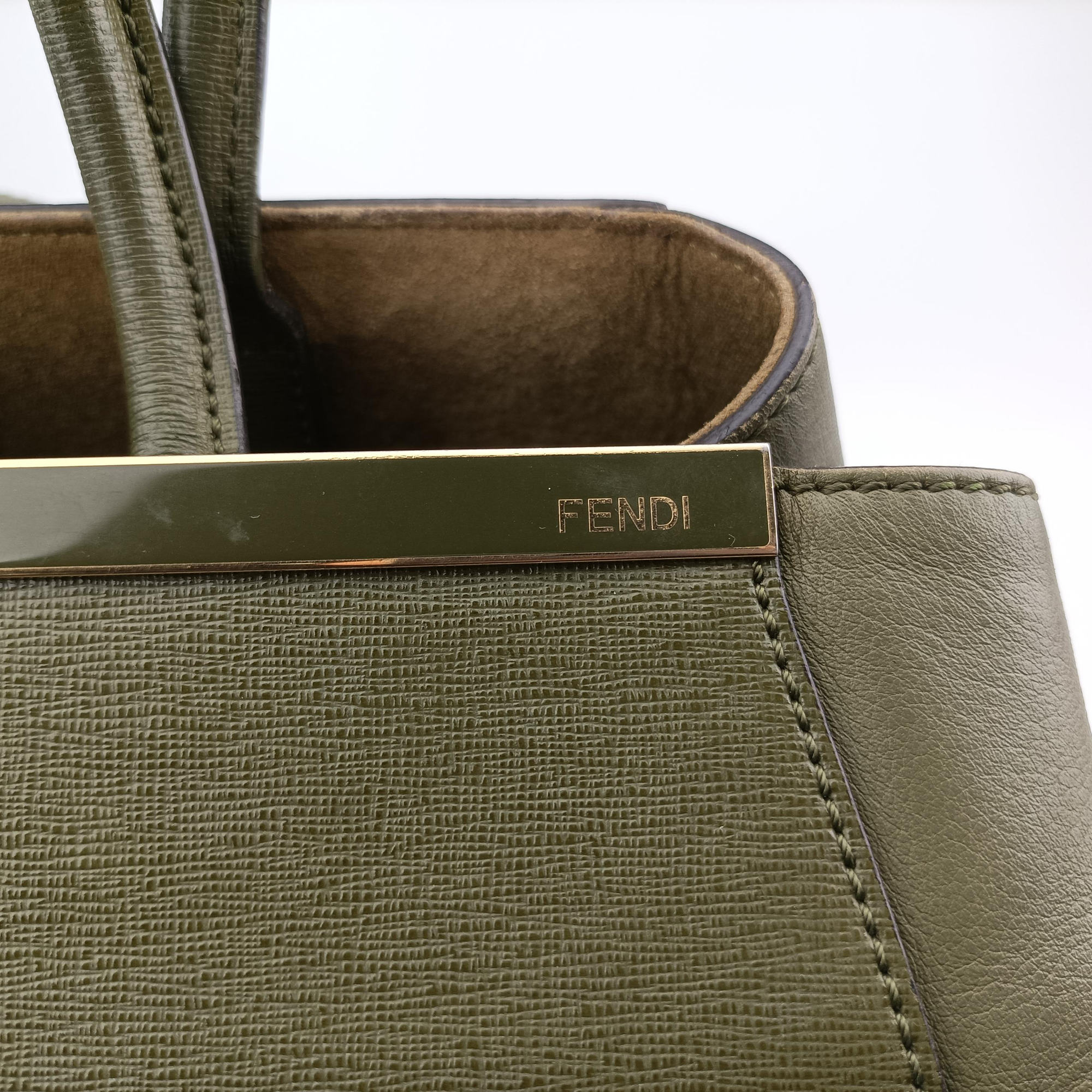 Vintage Fendi Petite 2 JOURS Green Leather 8BH250 shoulderbag | stylenewstar
