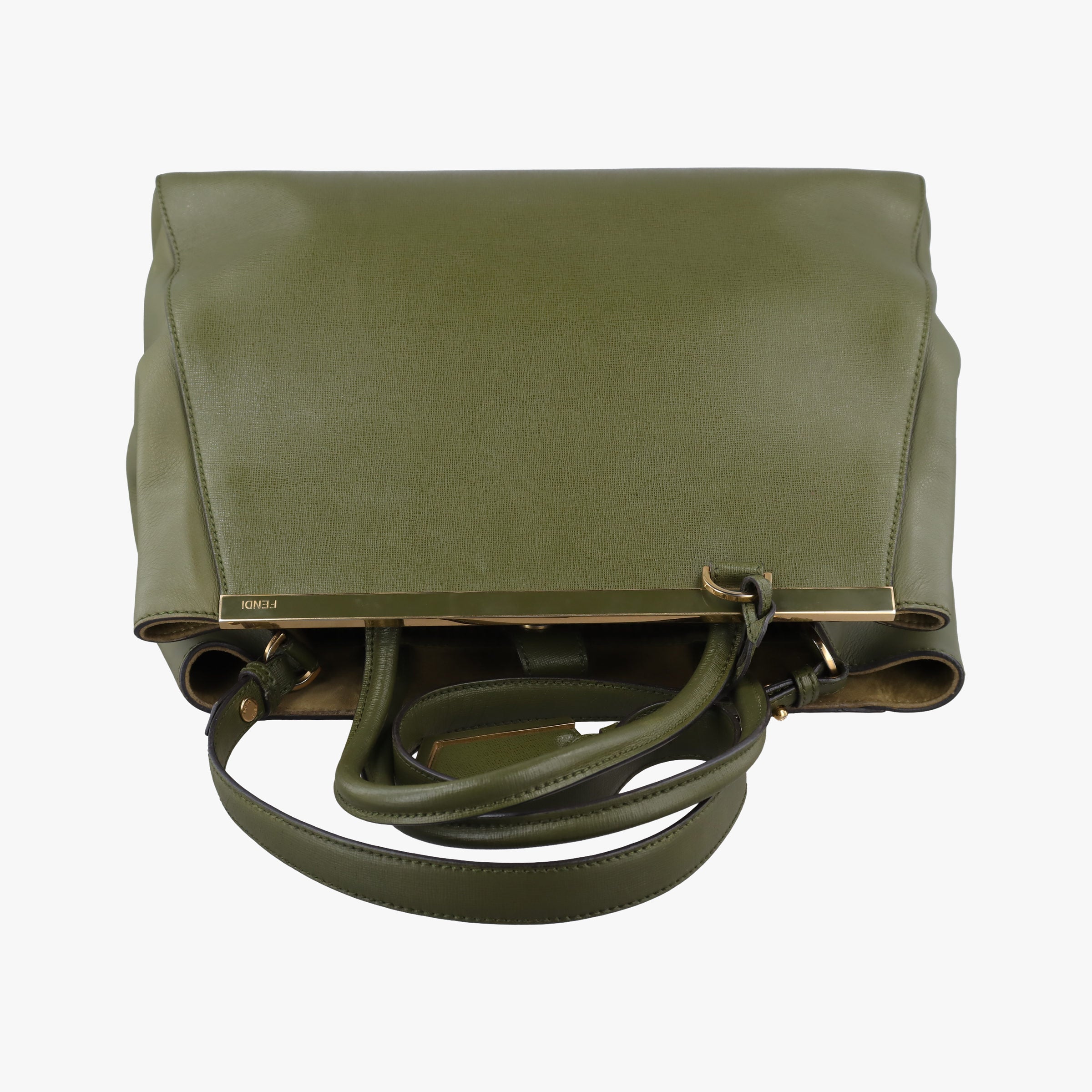 Vintage Fendi Petite 2 JOURS Green Leather 8BH250 shoulderbag | stylenewstar