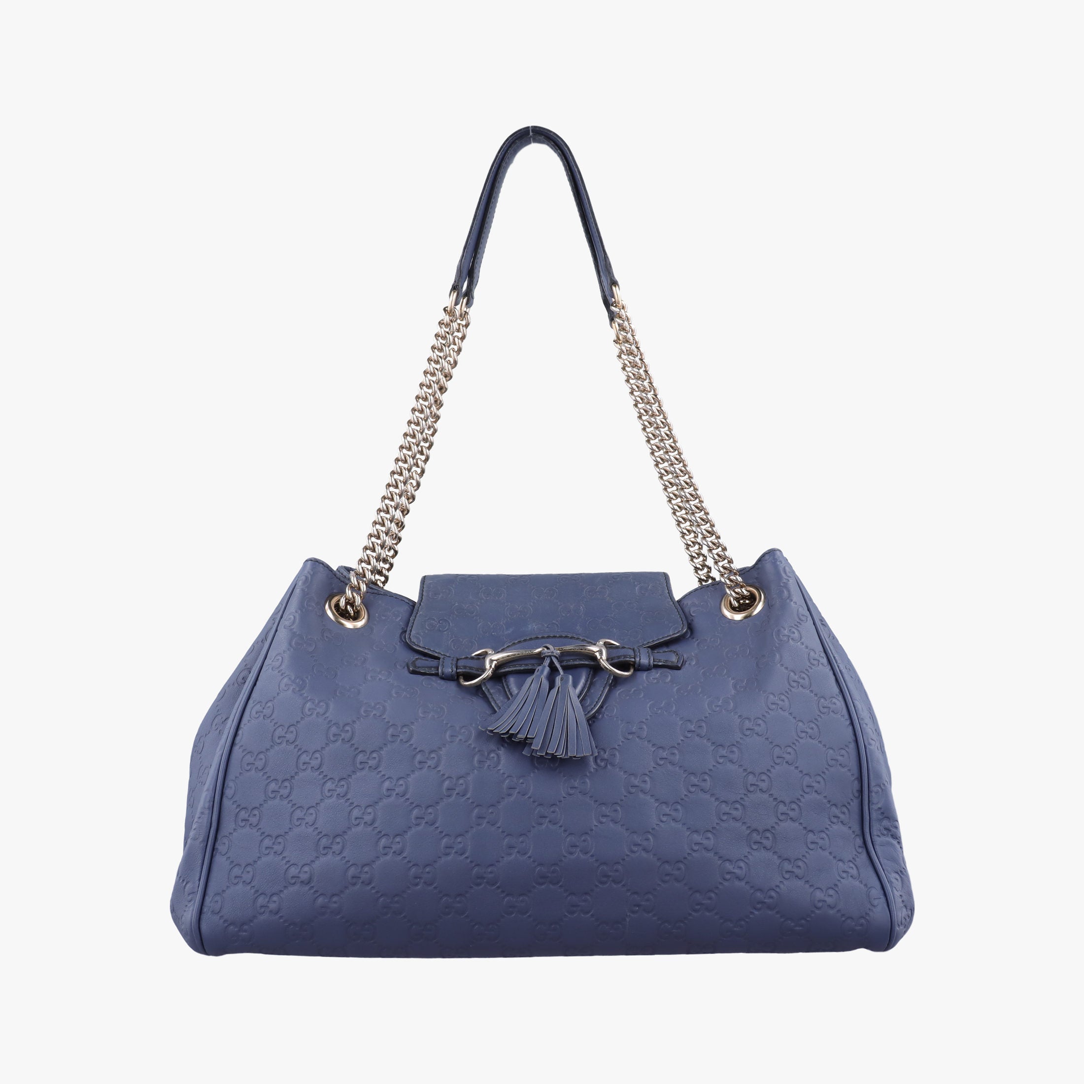 Pre-owned Gucci Emily Blue Leather 336757 shoulderbag | stylenewstar