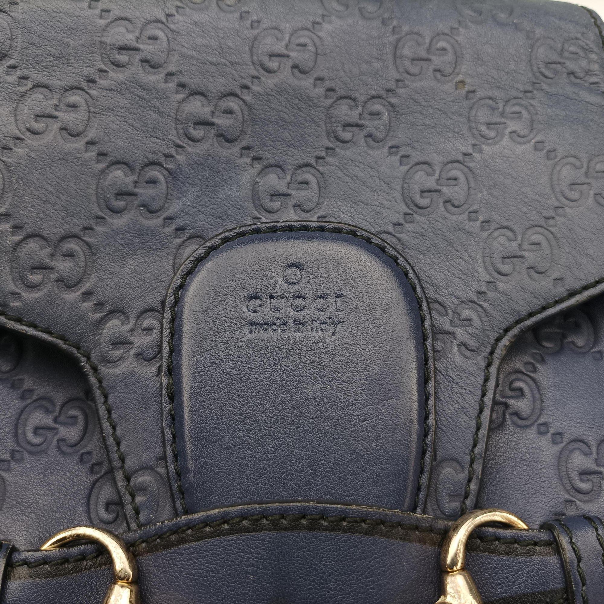 Pre-owned Gucci Emily Blue Leather 336757 shoulderbag | stylenewstar
