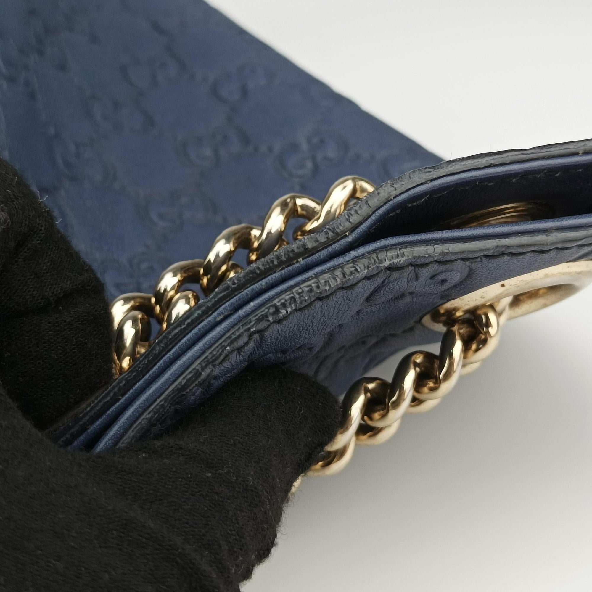Pre-owned Gucci Emily Blue Leather 336757 shoulderbag | stylenewstar