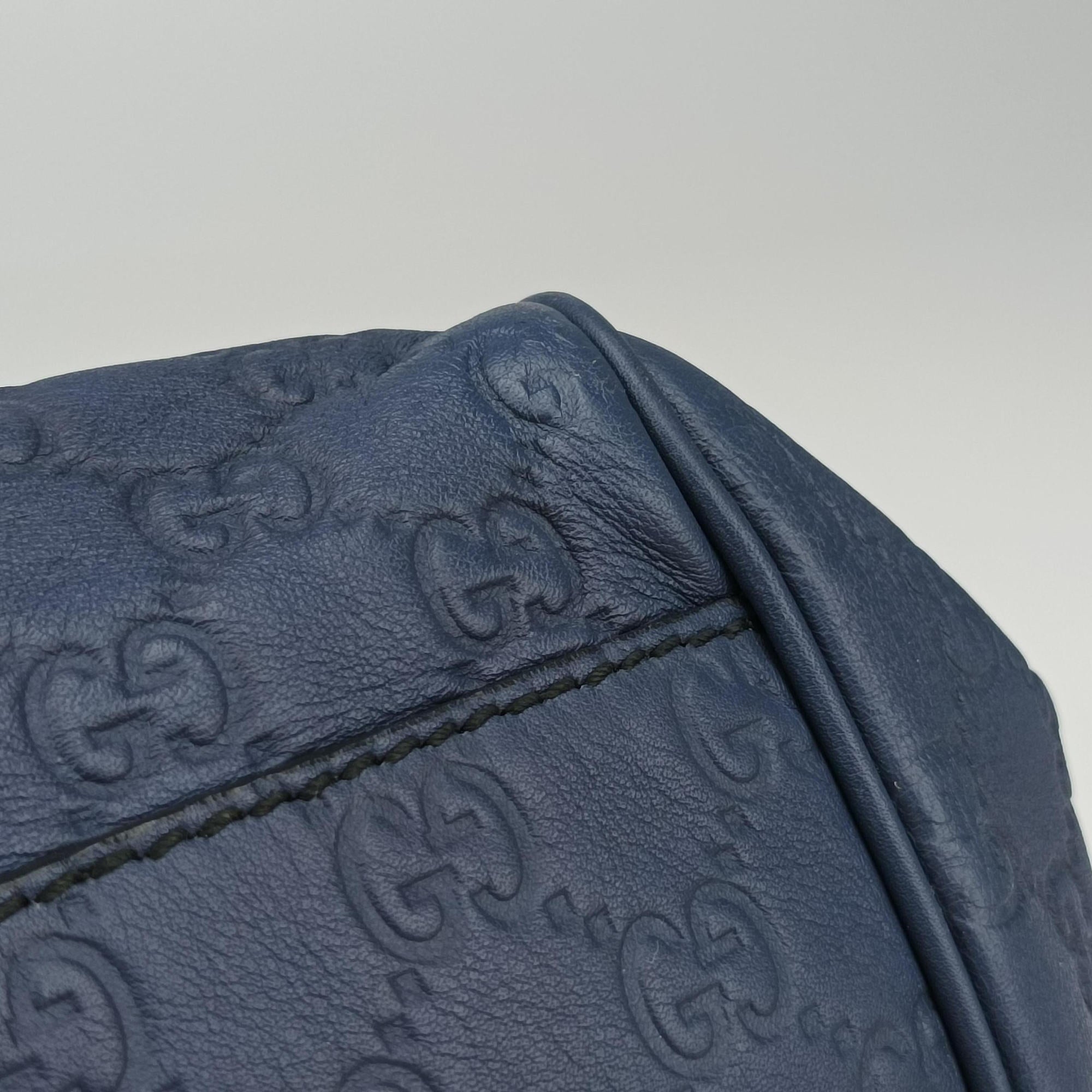 Pre-owned Gucci Emily Blue Leather 336757 shoulderbag | stylenewstar