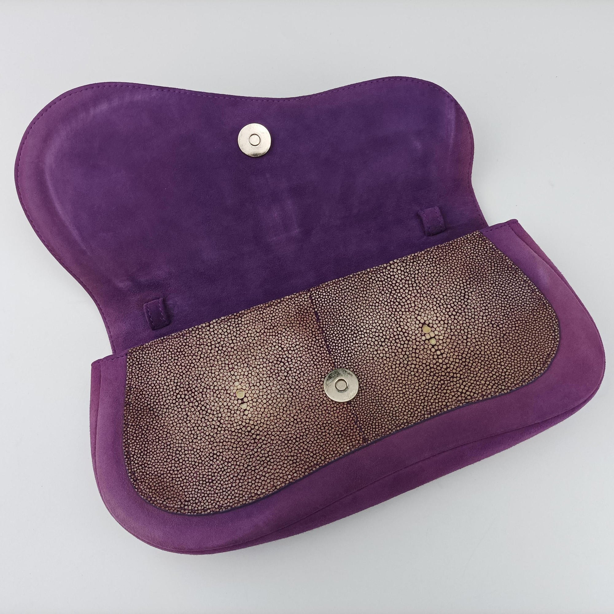 Secondhand Christian Dior Gaucho PurplexBeige StringrayxSuede  shoulderbag | stylenewstar
