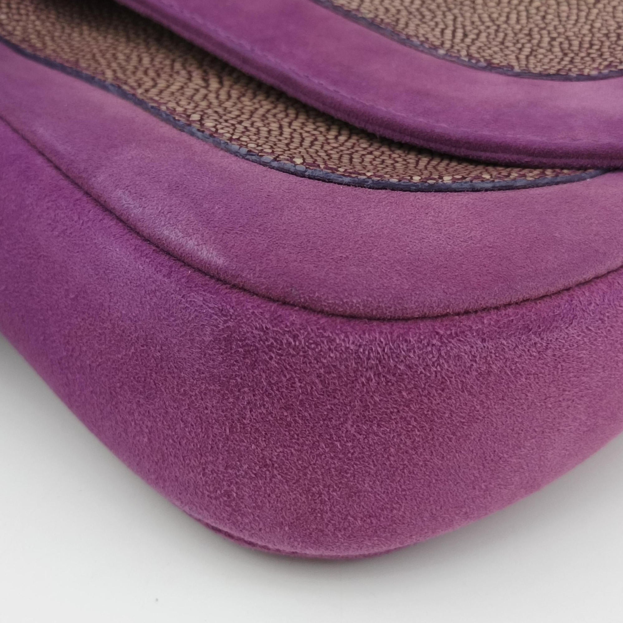 Secondhand Christian Dior Gaucho PurplexBeige StringrayxSuede  shoulderbag | stylenewstar
