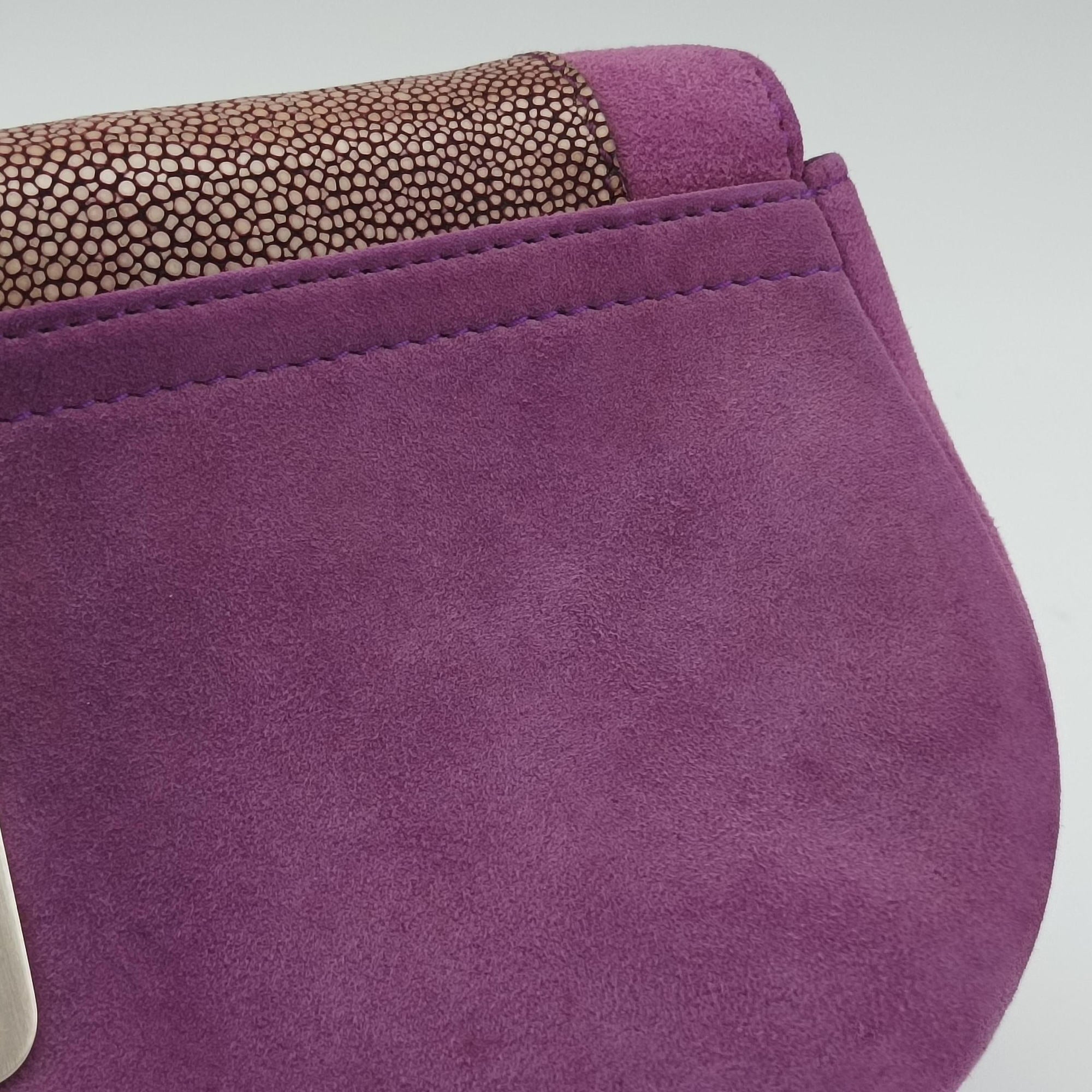 Secondhand Christian Dior Gaucho PurplexBeige StringrayxSuede  shoulderbag | stylenewstar