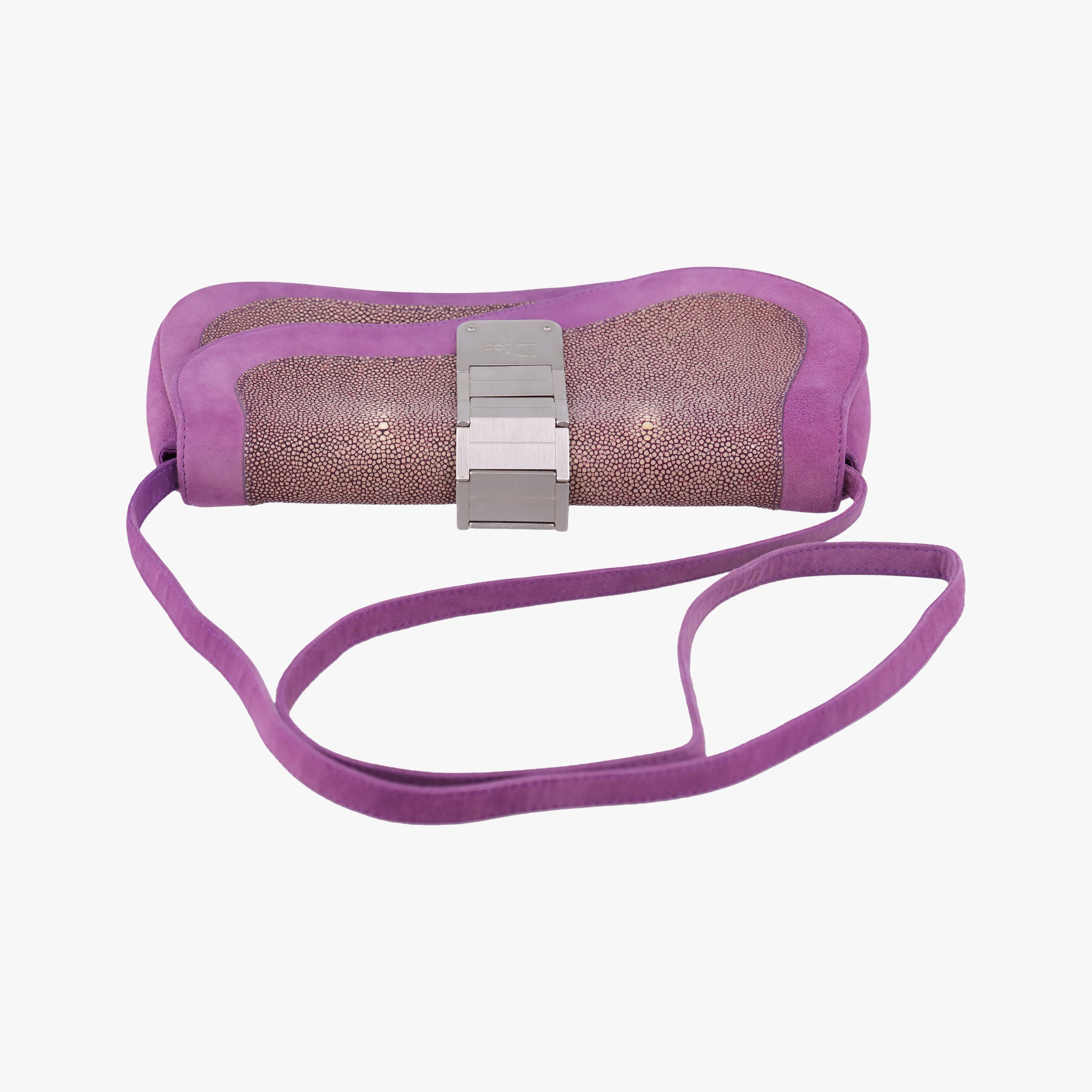 Secondhand Christian Dior Gaucho PurplexBeige StringrayxSuede  shoulderbag | stylenewstar