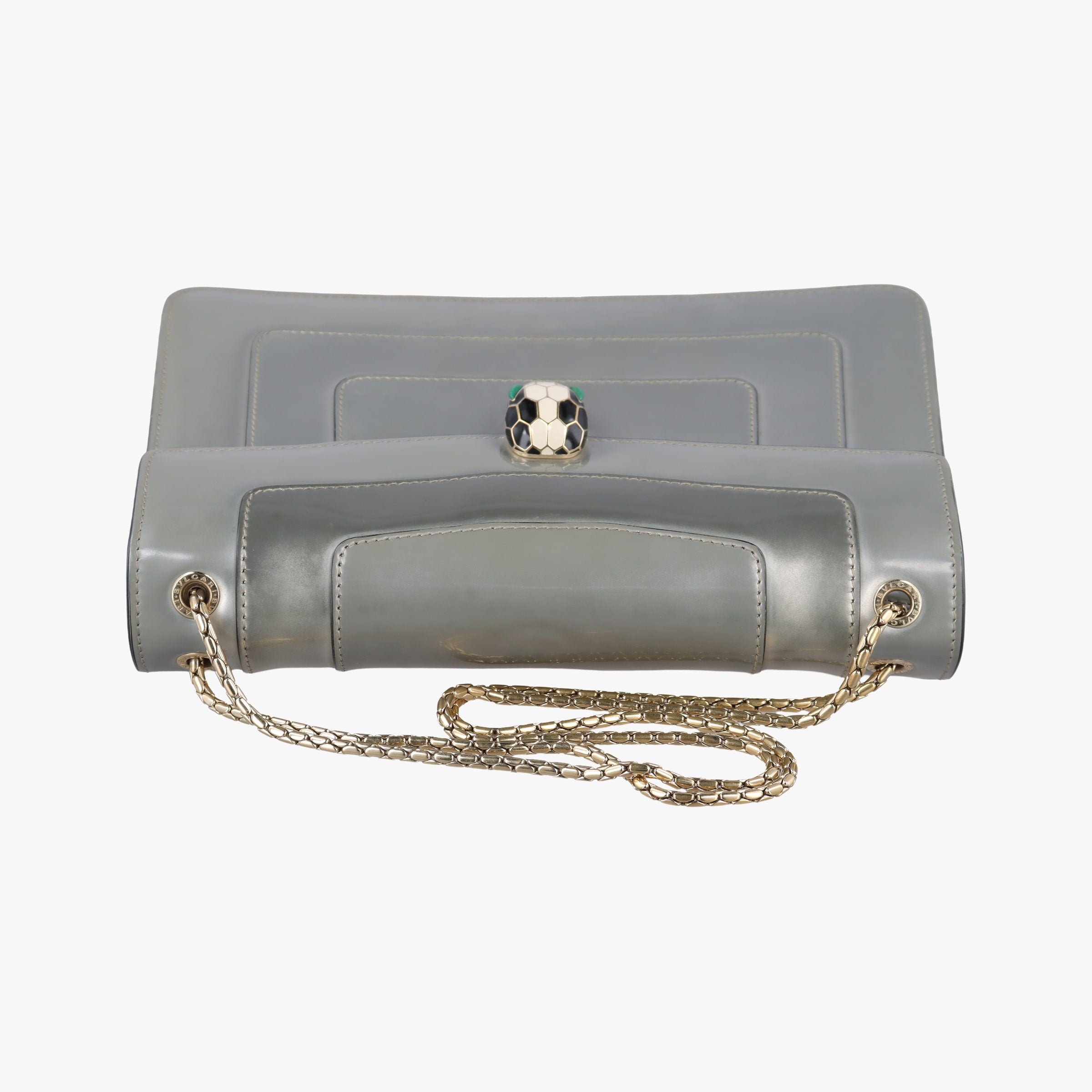Vintage Bvlgari SERPENTI FOREVER Silver Enamel  shoulderbag | stylenewstar