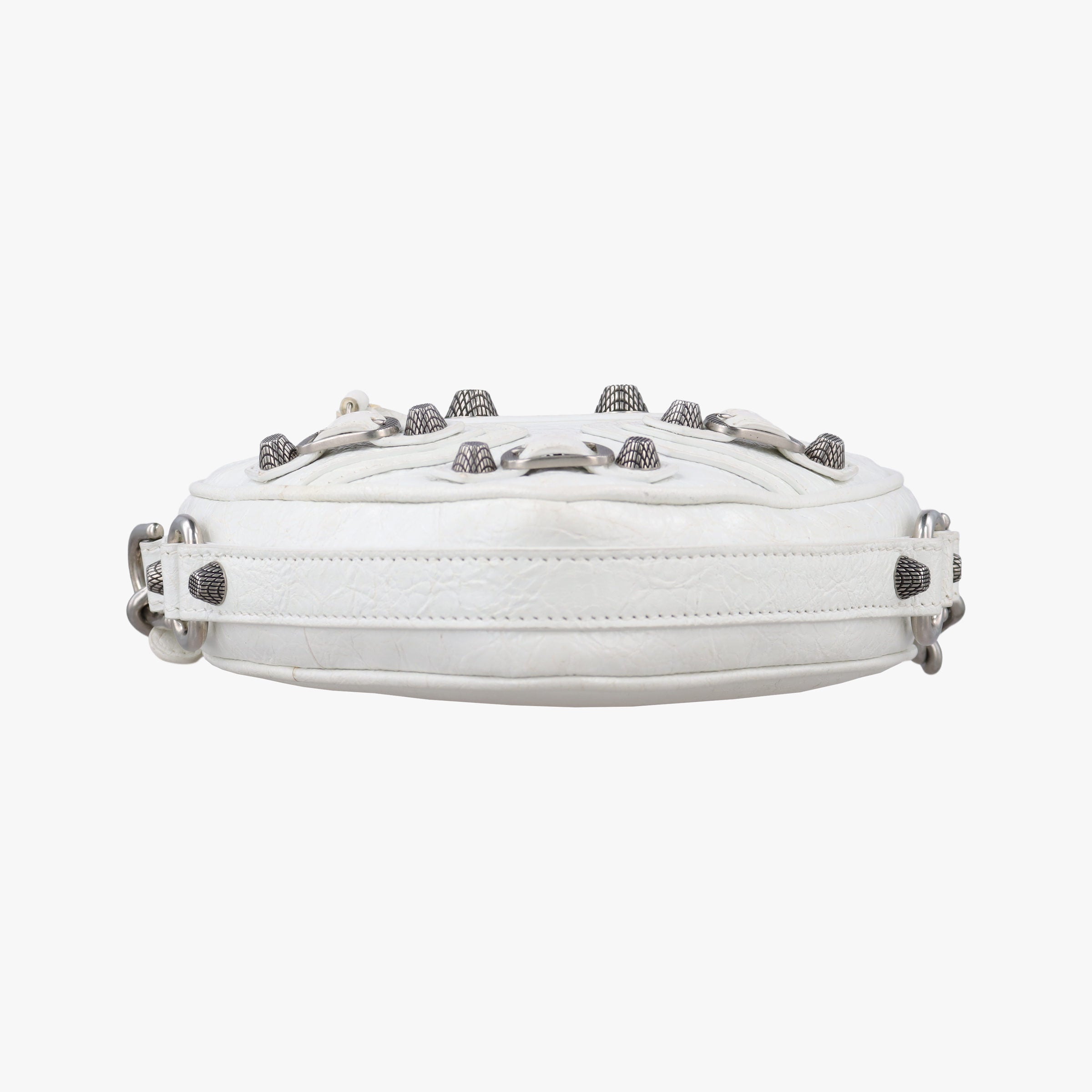 Pre-owned Balenciaga Le Cagole Heart Mini White lambskin  shoulderbag | stylenewstar
