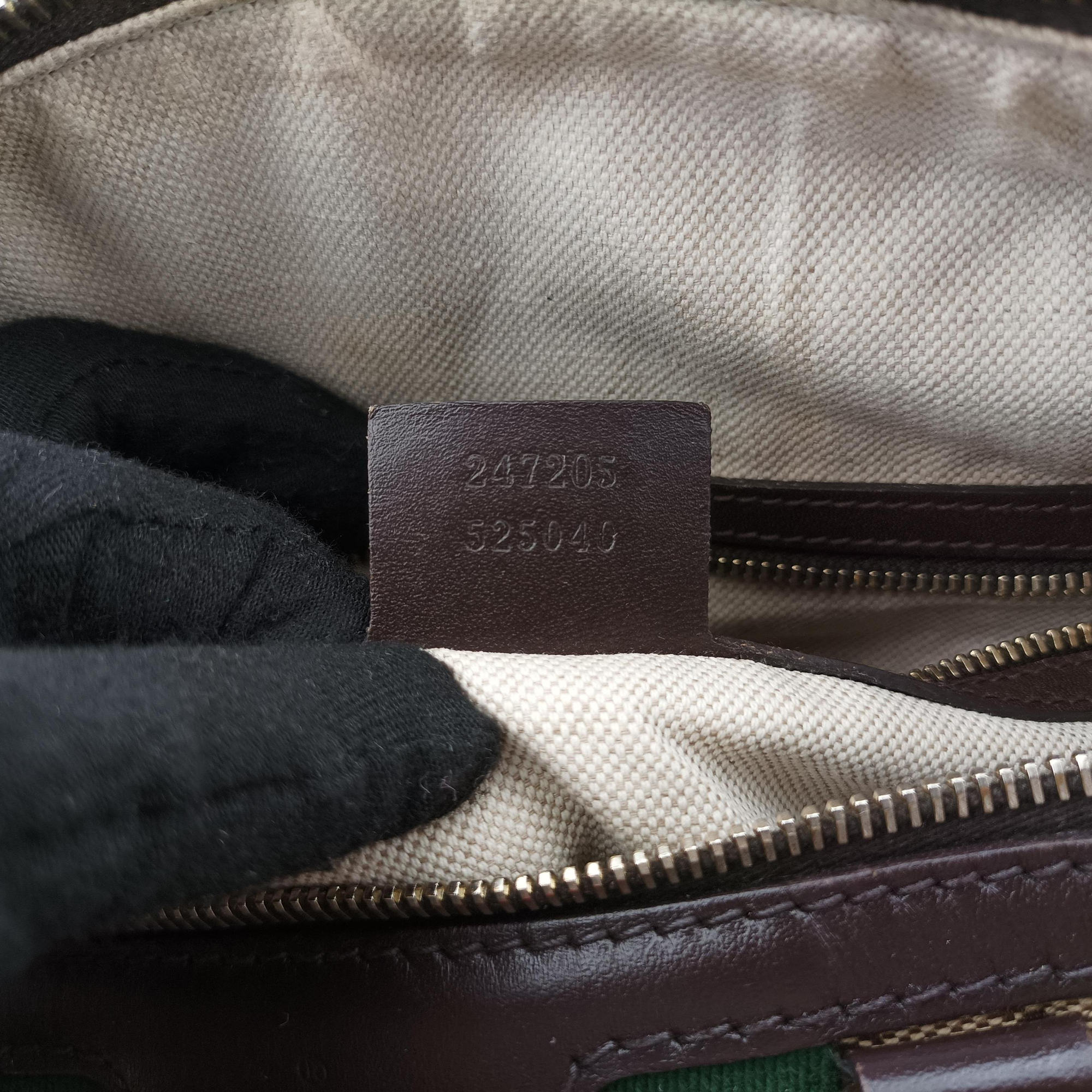 Pre-owned Gucci Sherry Line Beige×green×red×Brown canvas×leather 247205 shoulderbag | stylenewstar
