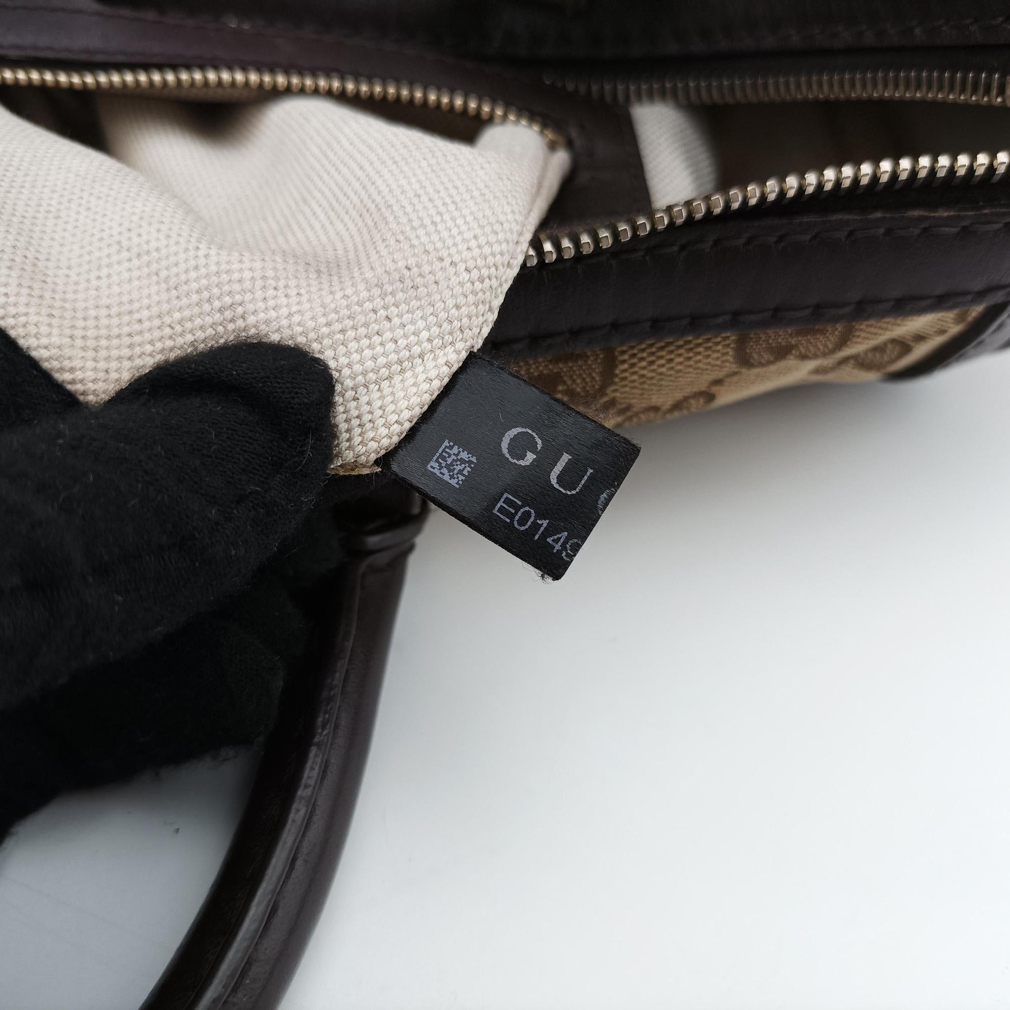 Pre-owned Gucci Sherry Line Beige×green×red×Brown canvas×leather 247205 shoulderbag | stylenewstar