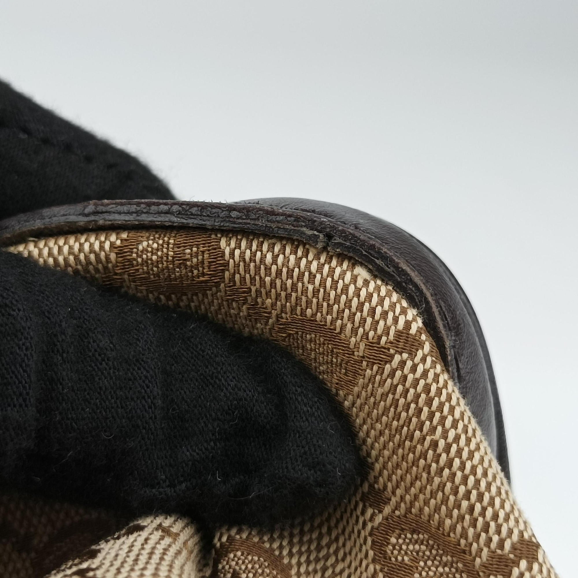 Pre-owned Gucci Sherry Line Beige×green×red×Brown canvas×leather 247205 shoulderbag | stylenewstar