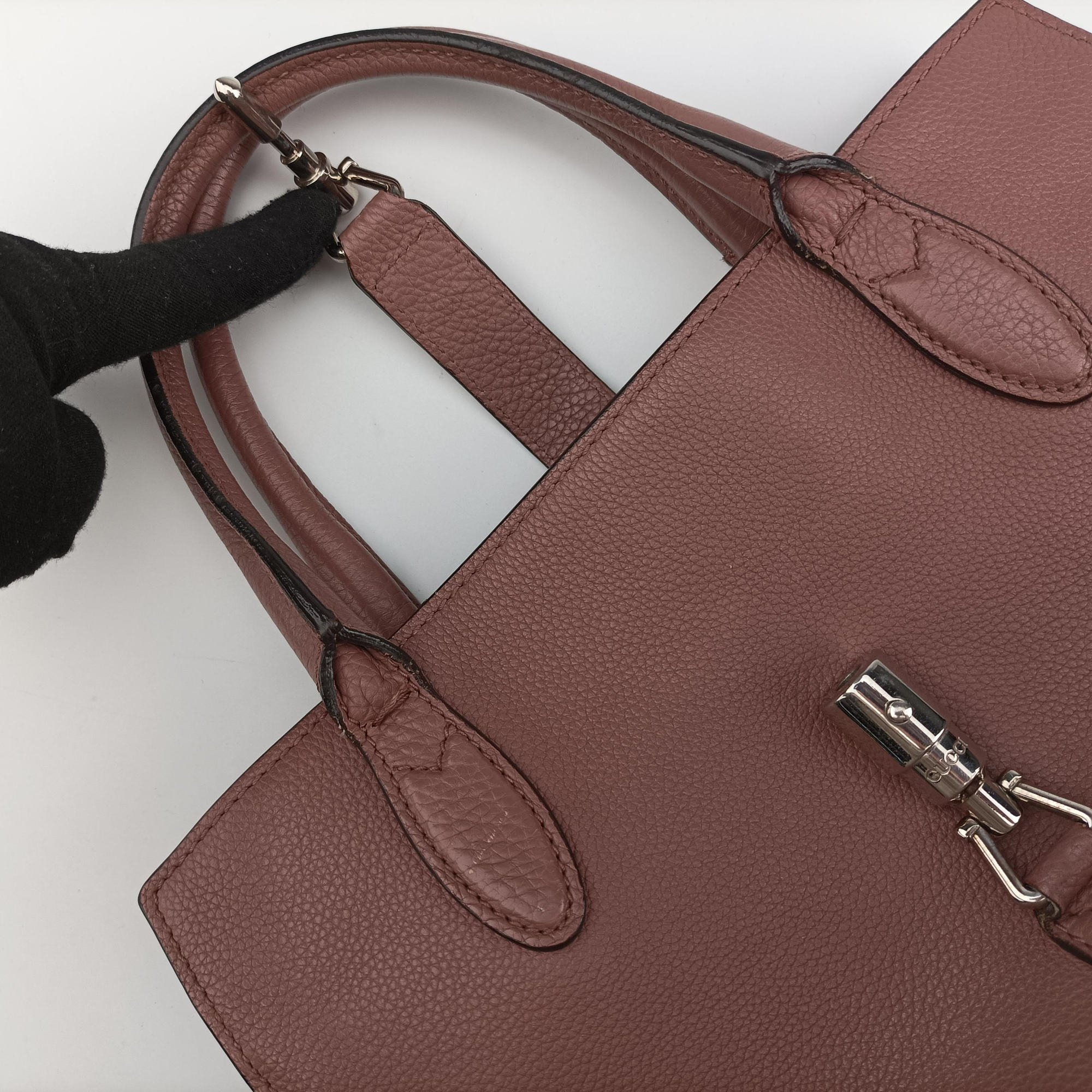 Pre-owned Gucci new jackie Antique Rose Leather 365460 shoulderbag | stylenewstar