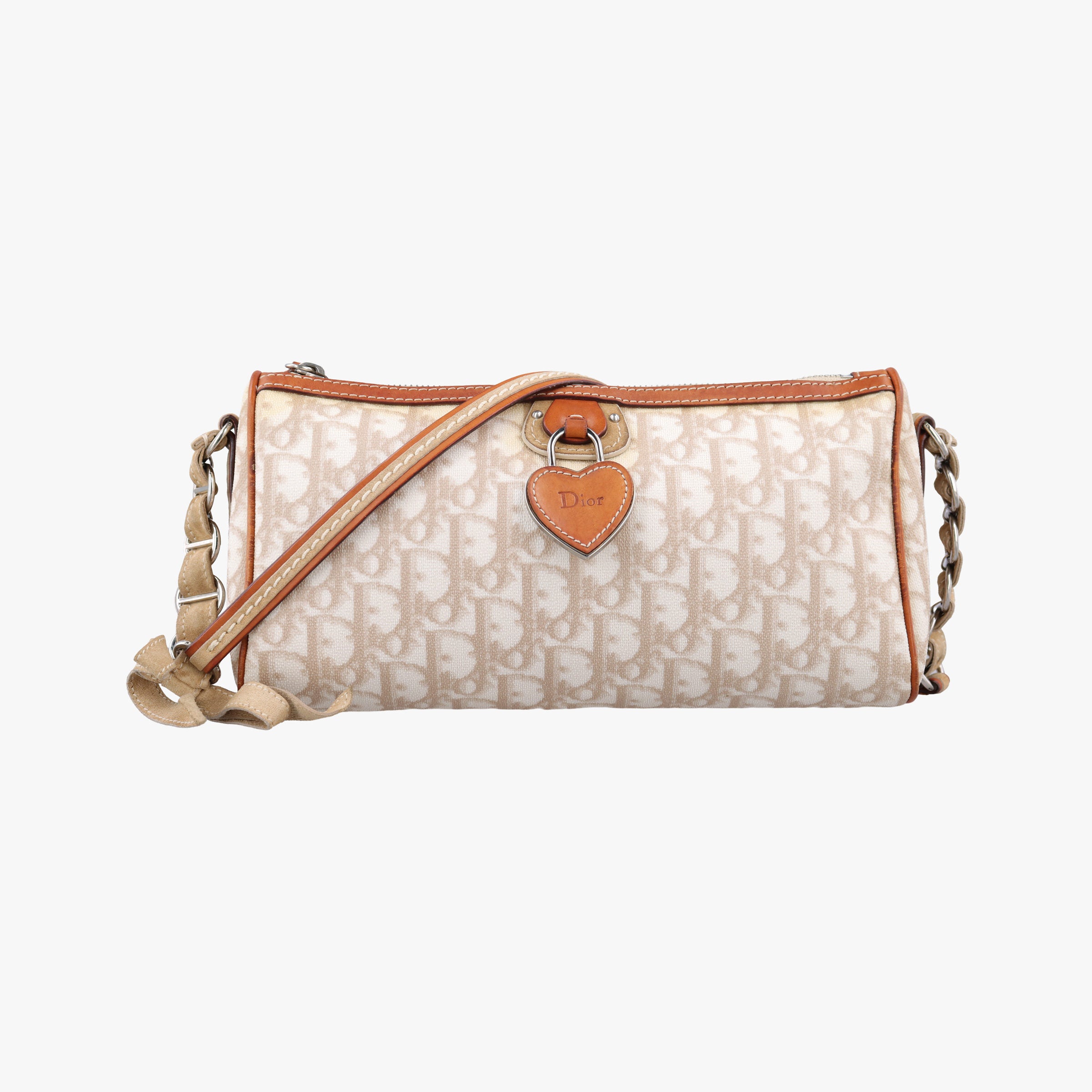 Pre-owned Christian Dior Trotter Romantic Beige×brown PVC coated canvas×Leather  shoulderbag | stylenewstar