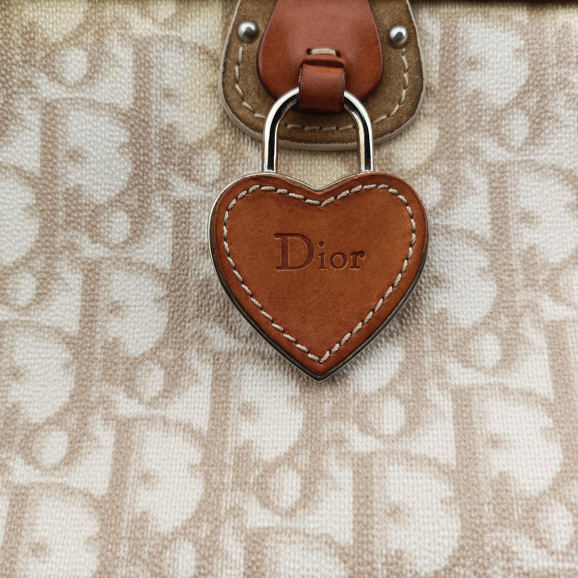 Pre-owned Christian Dior Trotter Romantic Beige×brown PVC coated canvas×Leather  shoulderbag | stylenewstar