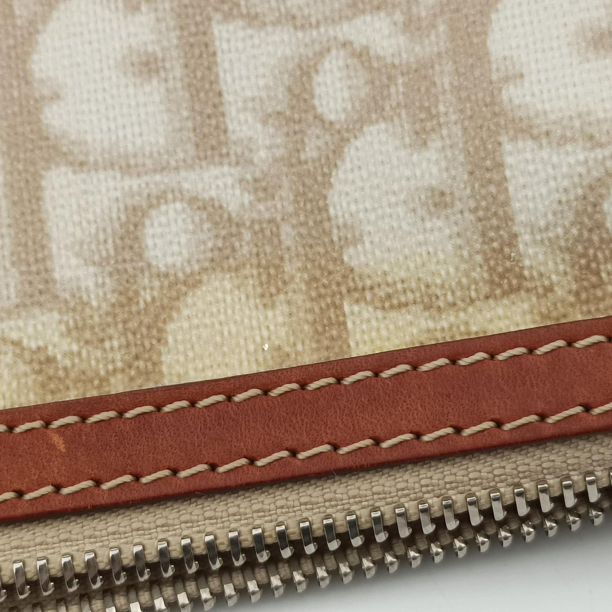 Pre-owned Christian Dior Trotter Romantic Beige×brown PVC coated canvas×Leather  shoulderbag | stylenewstar